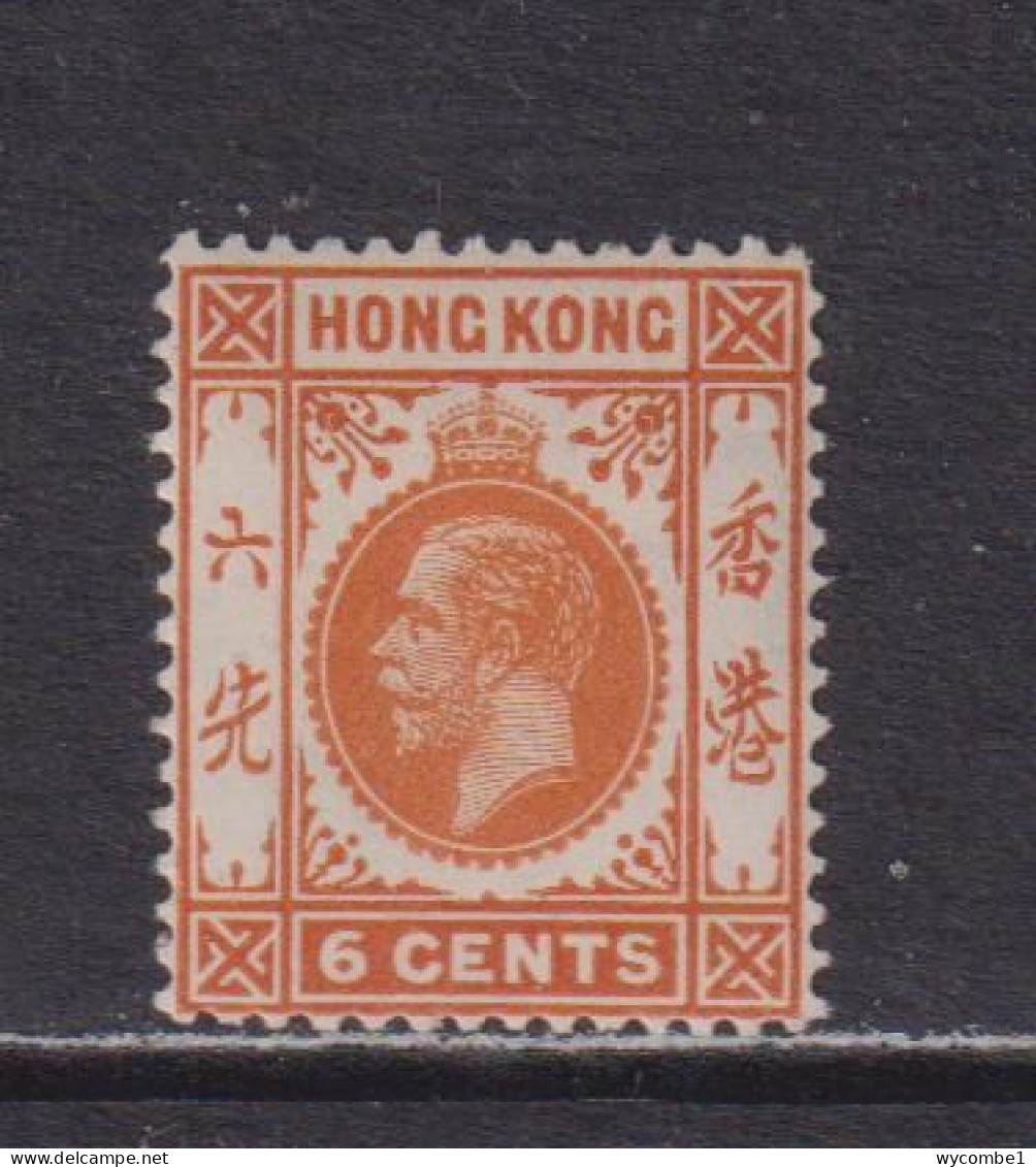 HONG KONG  -  1912-21 George V Multiple Crown CA 6c Hinged Mint - Nuovi