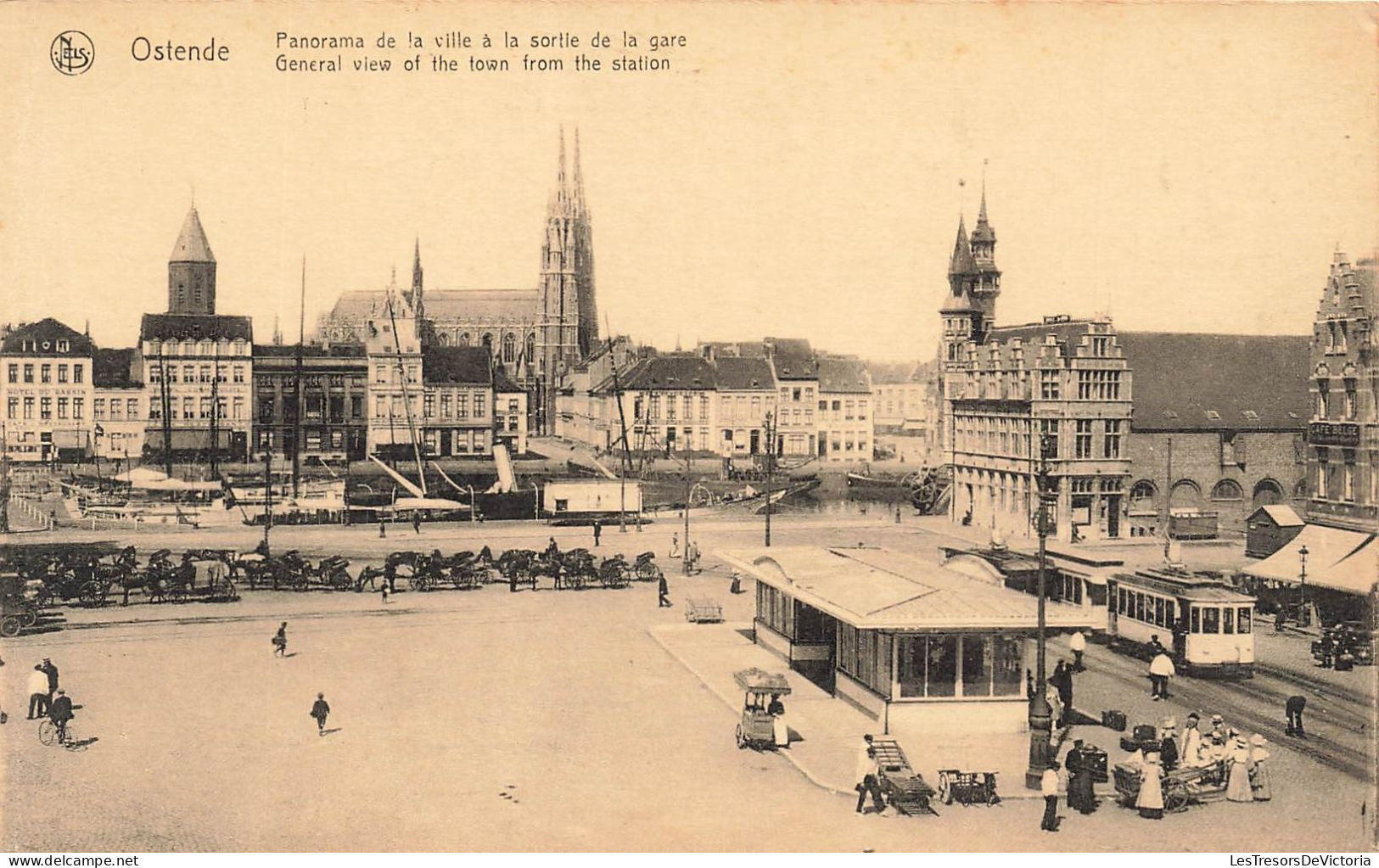 BELGIQUE - Ostende - Panorama De La Ville à La Sortie De La Gare - Carte Postale Ancienne - Oostende