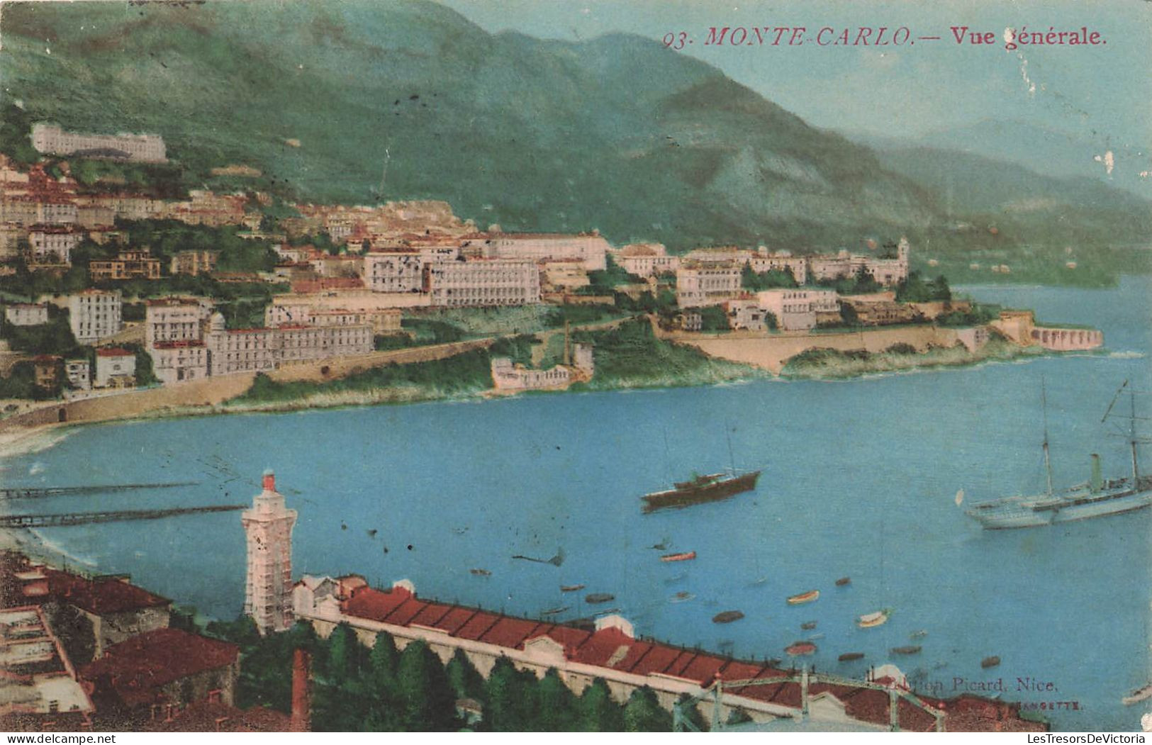 MONACO - Monte Carlo - Vue Gnérale - Quai - Colorisé - Carte Postale Ancienne - Monte-Carlo