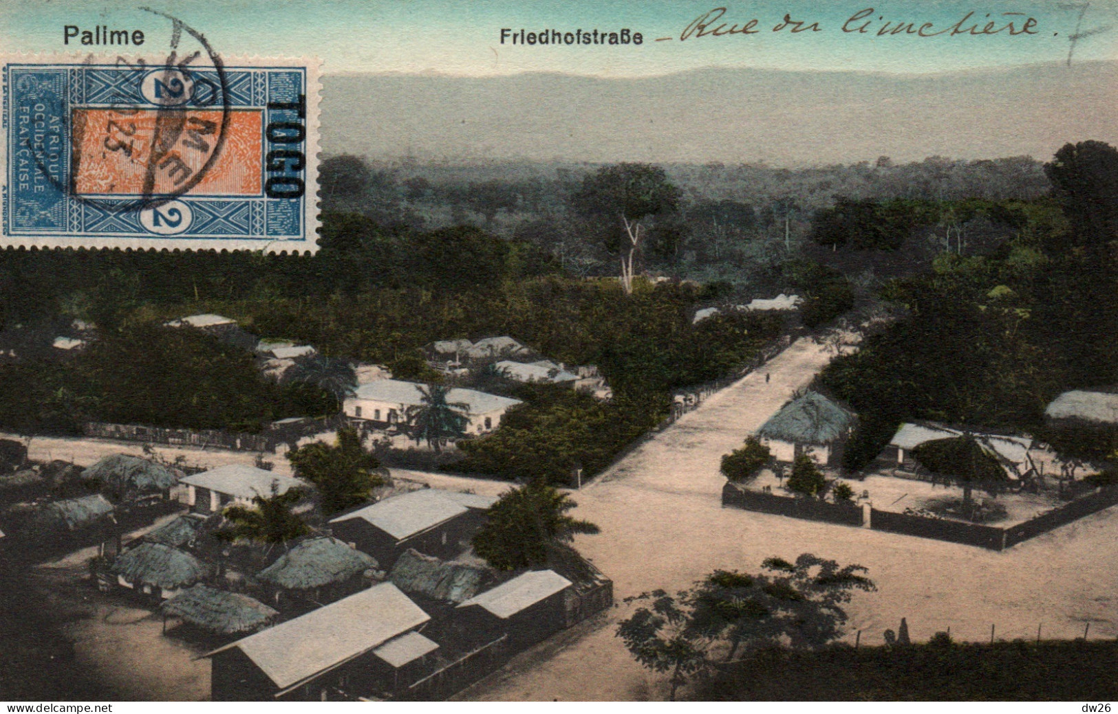 Togo, Palime - Friedhofstraße (la Rue Du Cimetière) Carte Kathol Mission De 1923 Non écrite - Togo