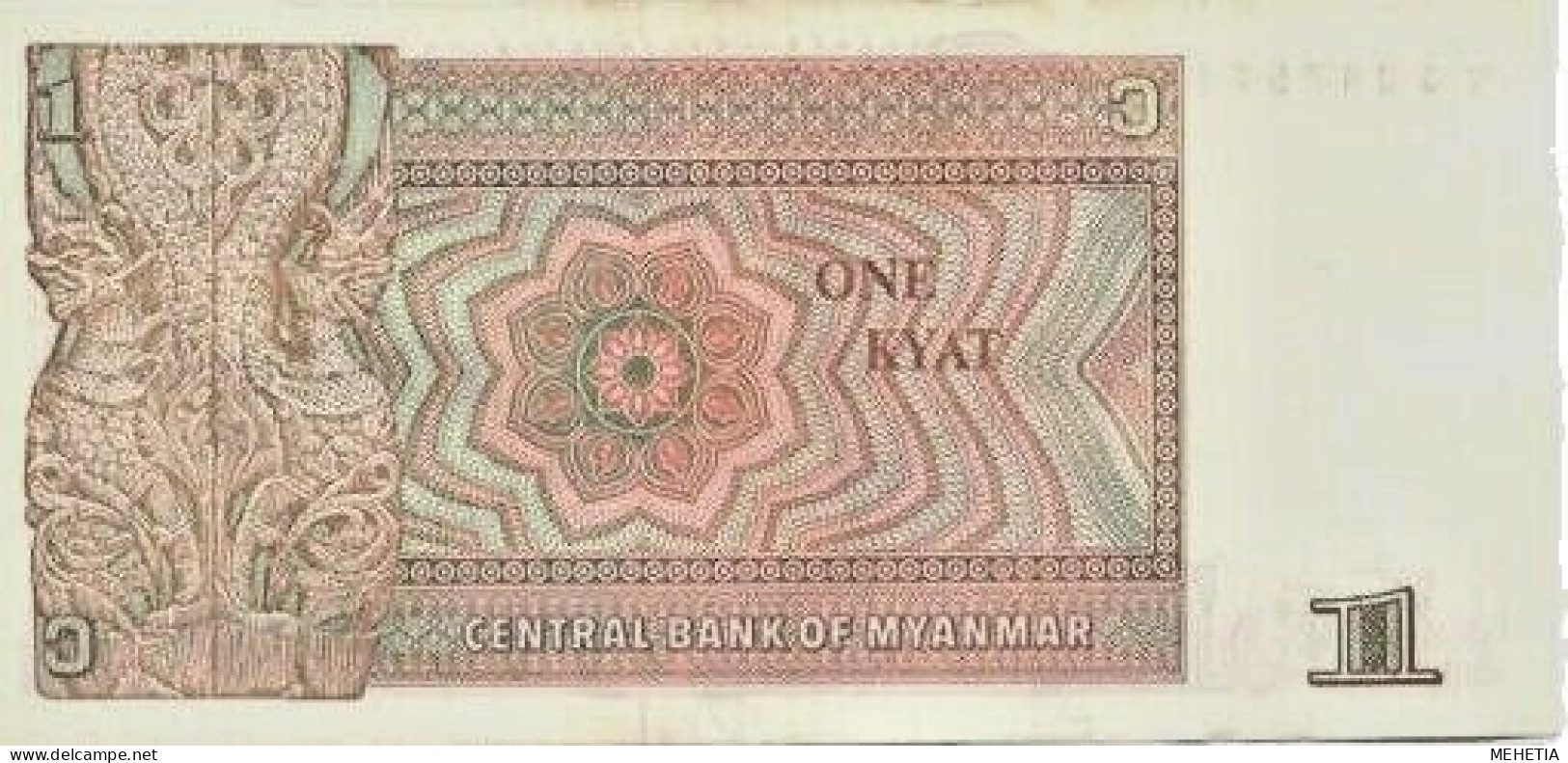 B️irmanie Burma Liasse De 100 X 1 Kyat #P 67 1990 UNC General Aung San / Carving - Myanmar