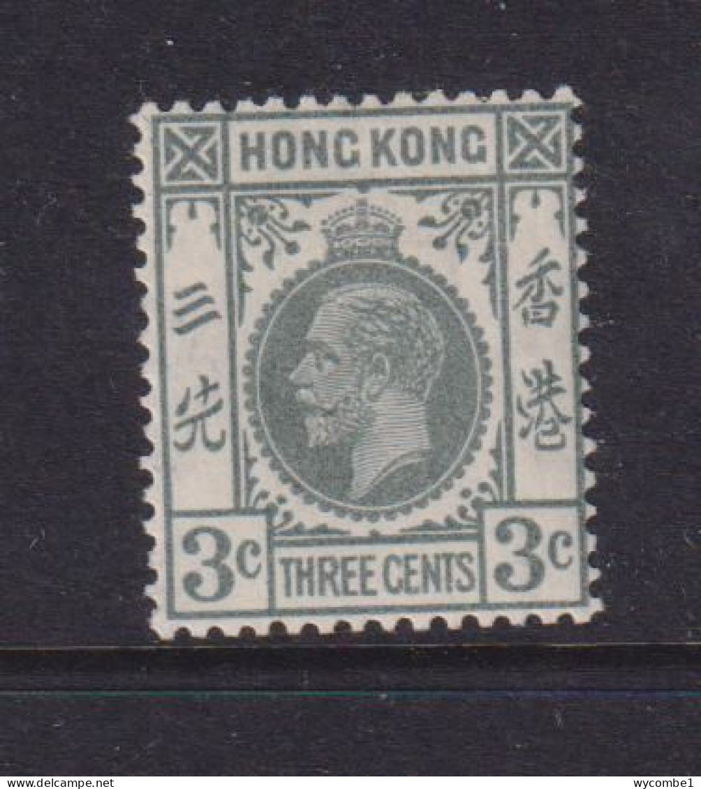 HONG KONG  -  1921-27 George V Multiple Script CA 3c Hinged Mint - Nuovi