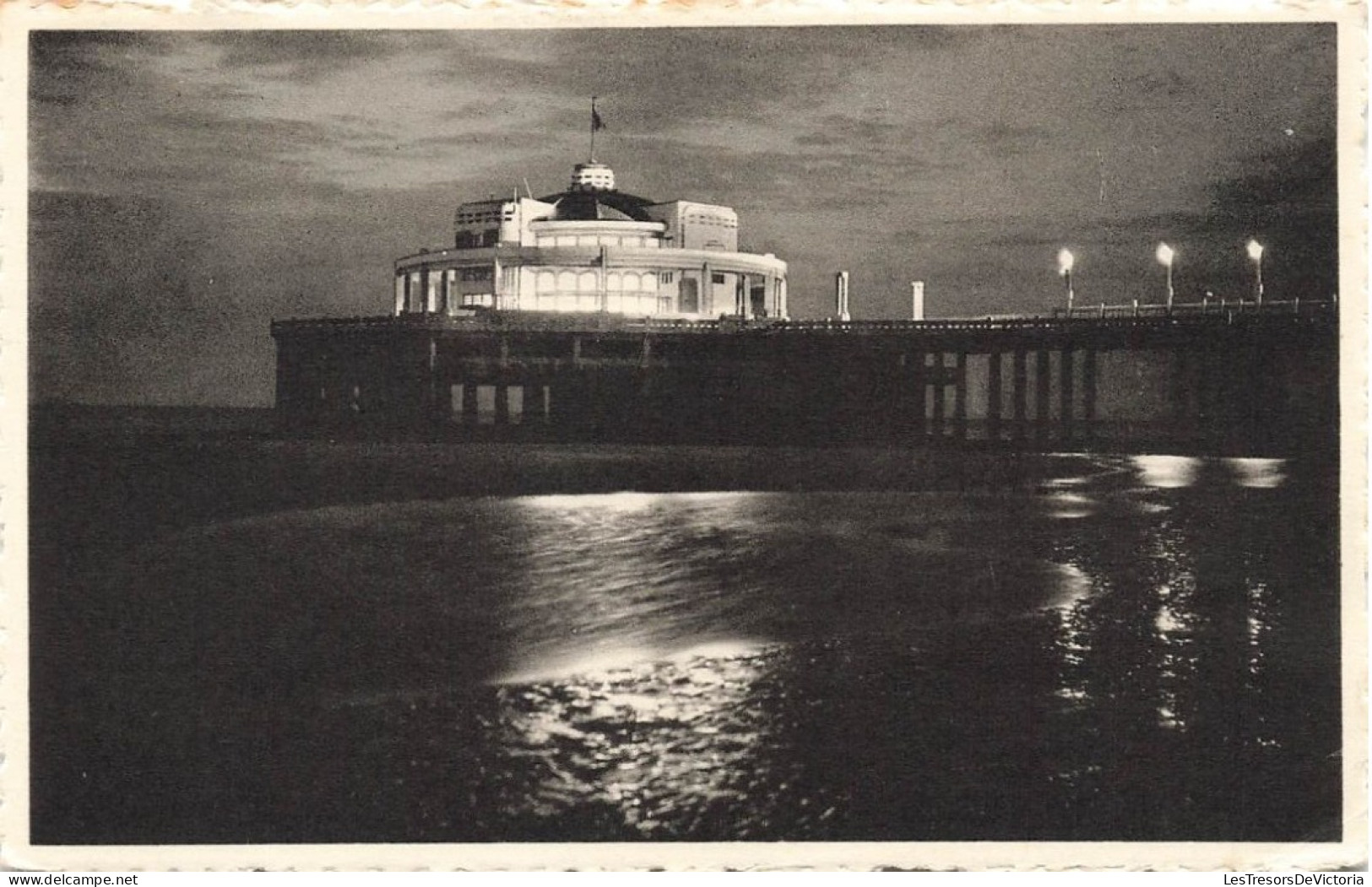 BELGIQUE - Blankenberge - Le Pier Illuminé - Carte Postale Ancienne - Blankenberge