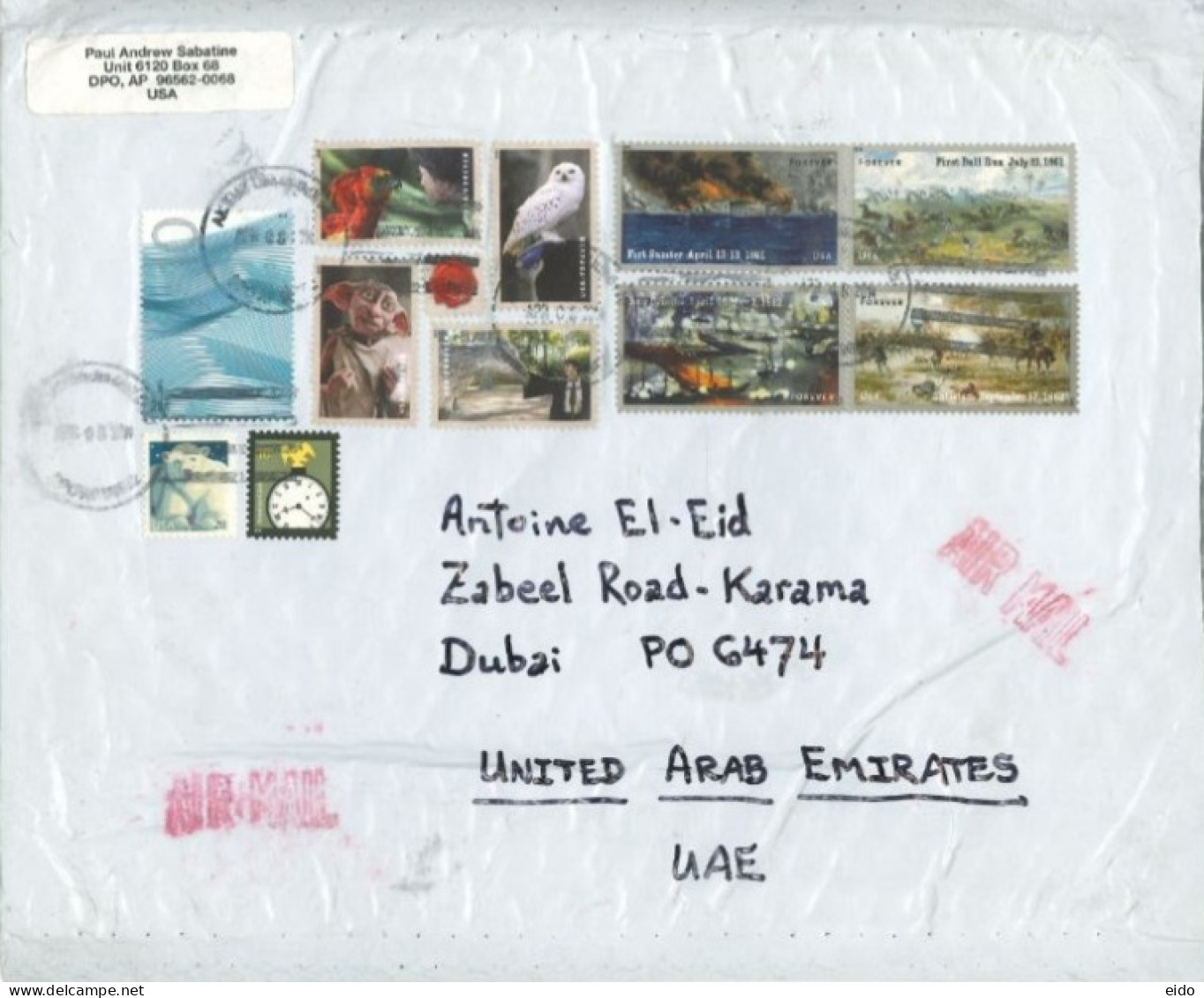 UNITED STATES : 2014 -  STAMPS COVER TO DUBAI. - Briefe U. Dokumente
