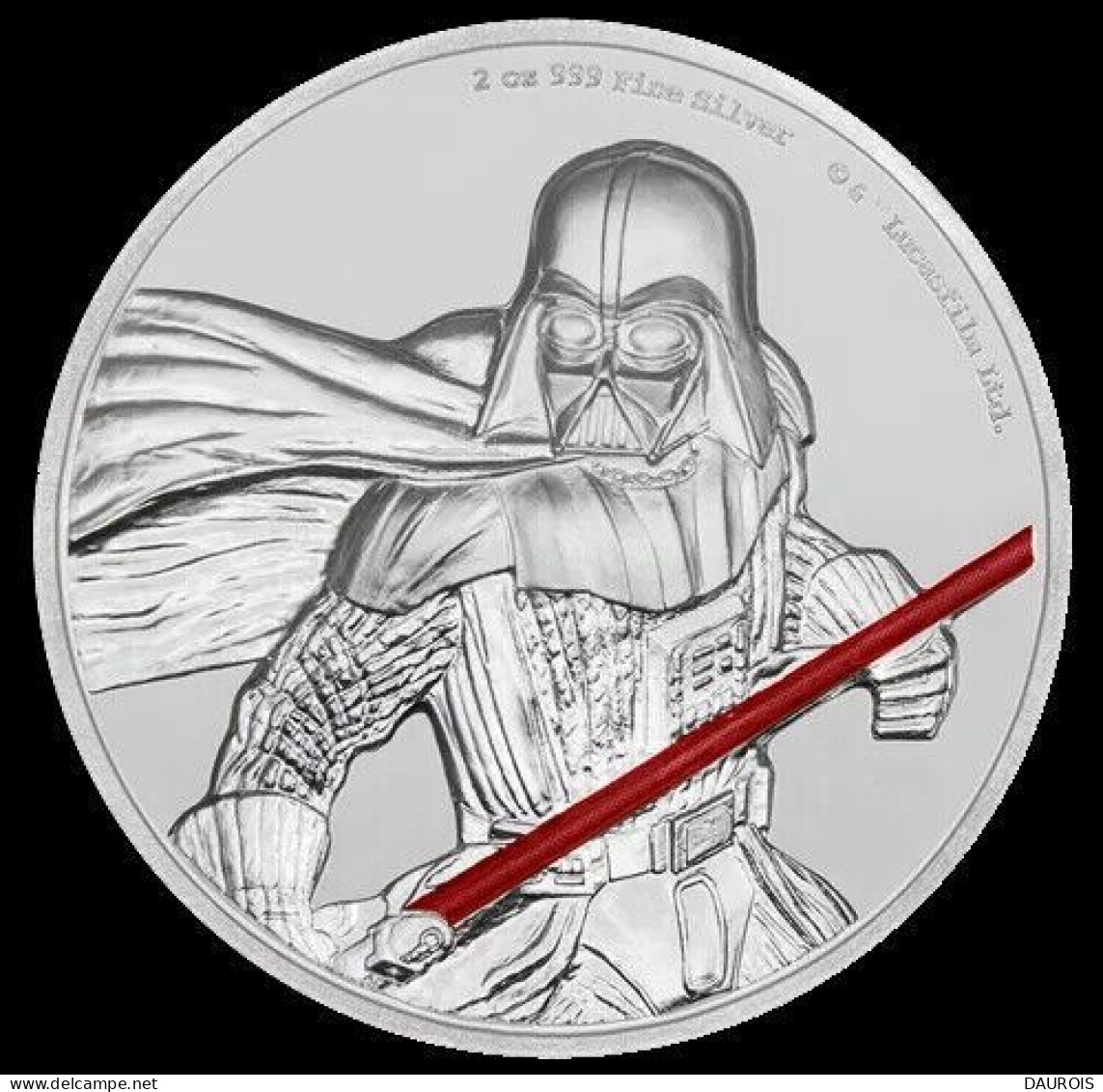 La Guerre Des étoiles(MC) : Dark Vador ¿ Pièce De 2 Oz En Argent Pur Haut Relief - - Niue