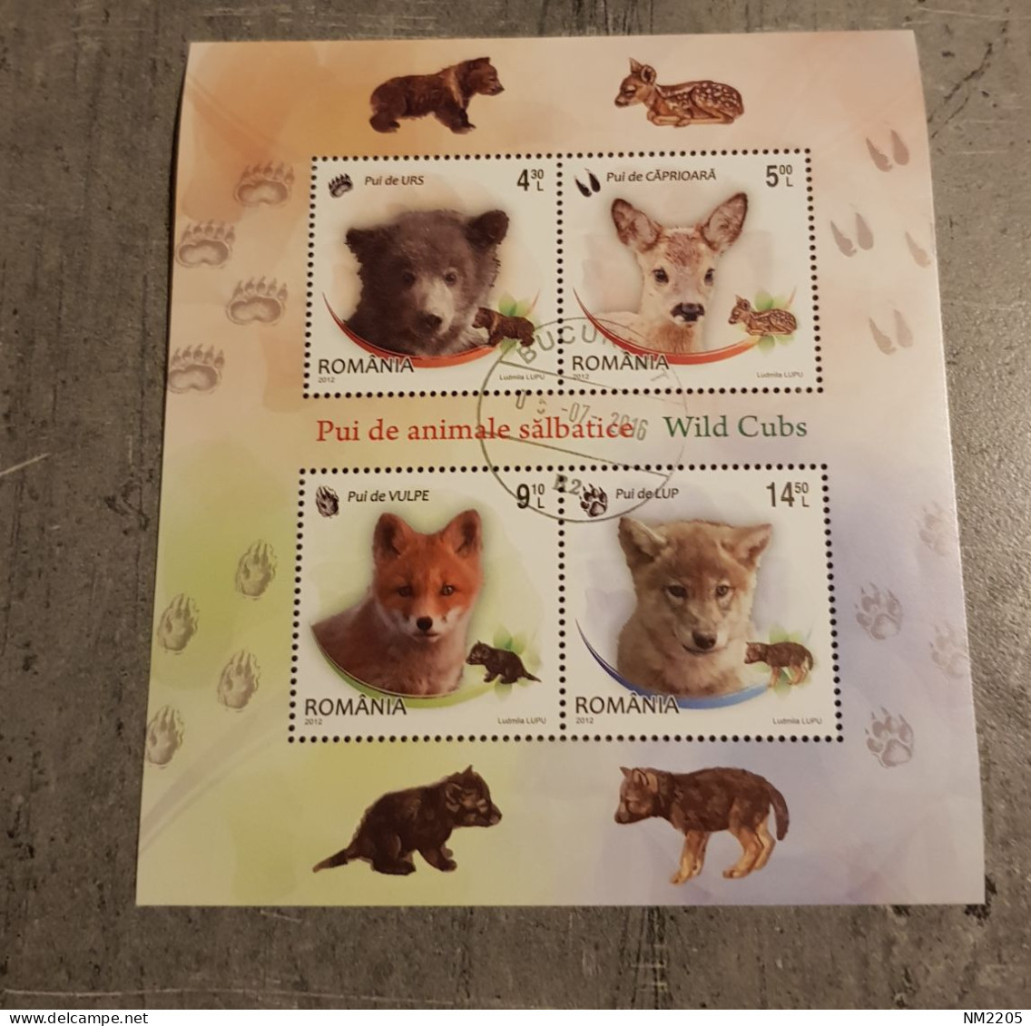 ROMANIA WILD CUBS MINIATURE SHEET USED - Used Stamps