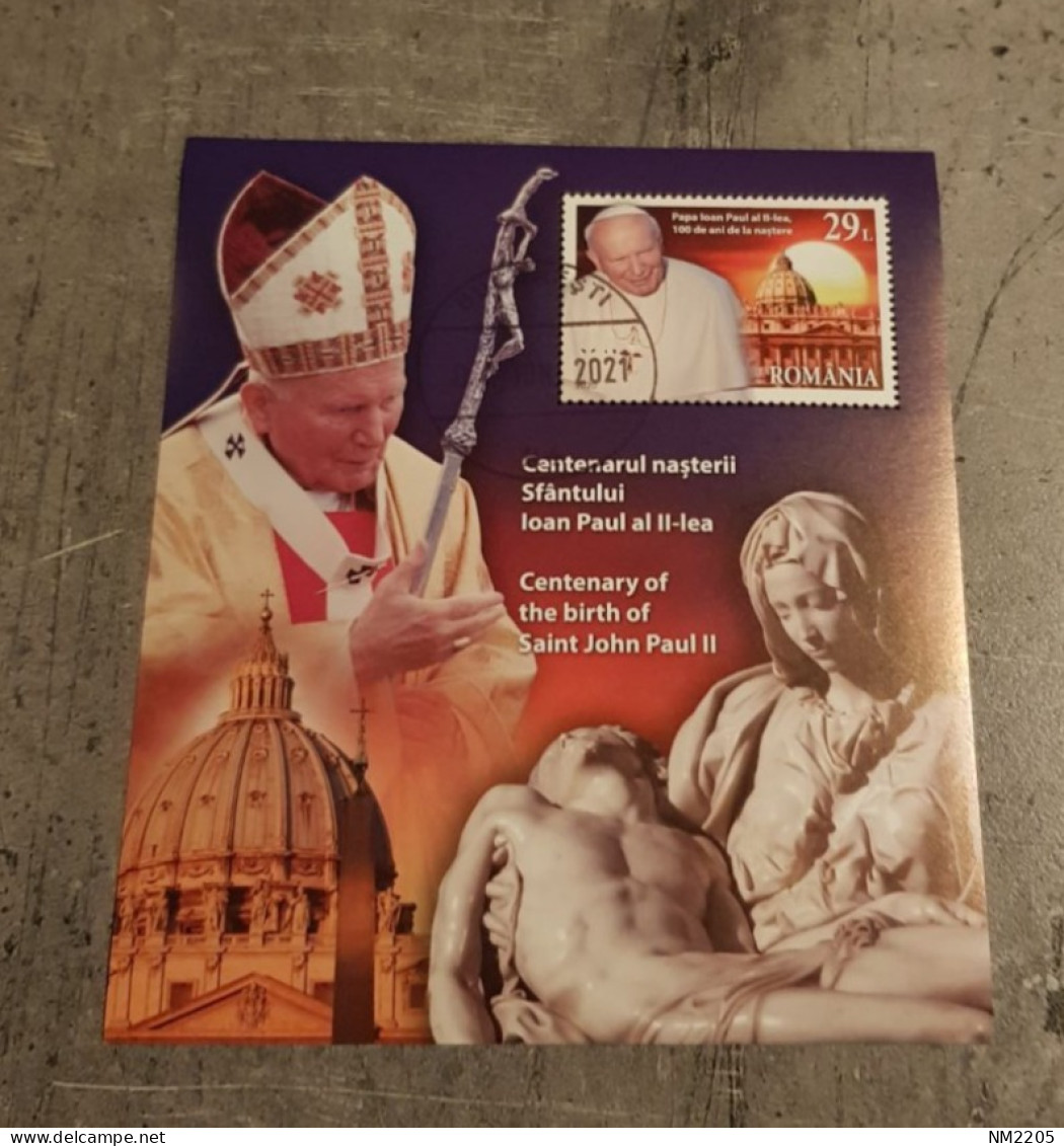 ROMANIA CENTENARY OF THE BIRTH OF SAINT JOHN PAUL II MINIATURE SHEET USED - Used Stamps