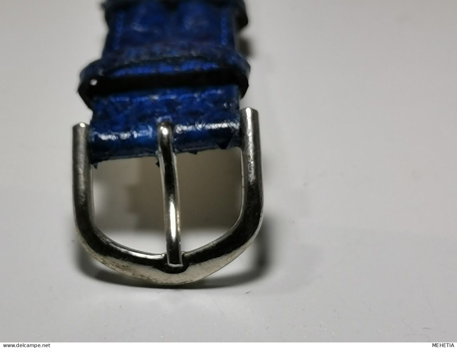 Bracelet De Montre En Cuir De Saumon Neuf - Bleu  - Fait Main En France 20mm Livré Avec 2 Pompes Inox - Sonstige & Ohne Zuordnung