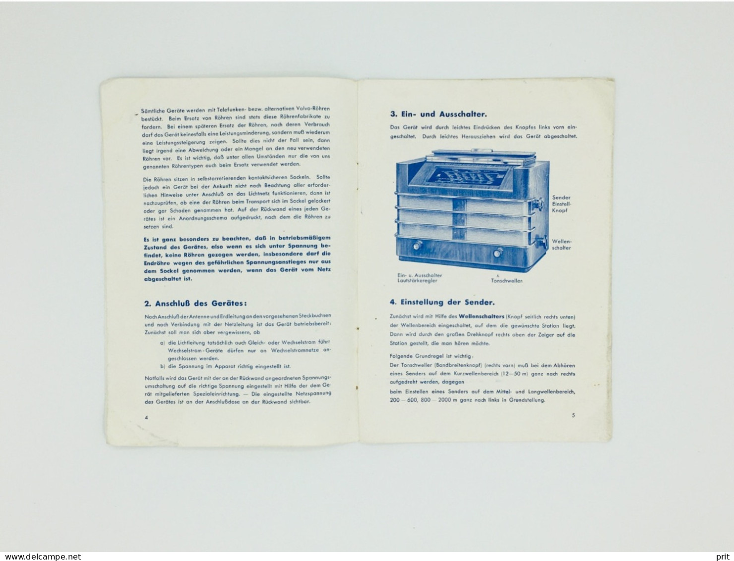 SABA Radio Germany 1936/37 Manual Brochure Saba 441WL 442 WLK 443 GWL 444 GWLK - Literatuur & Schema's