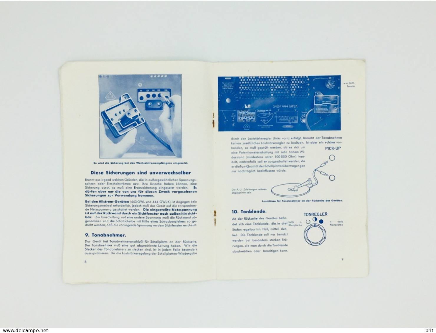 SABA Radio Germany 1936/37 Manual Brochure Saba 441WL 442 WLK 443 GWL 444 GWLK - Literatuur & Schema's