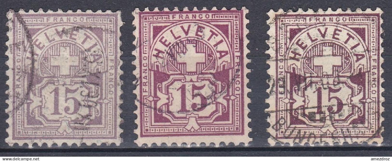 Suisse 1882 N° 70 70a & 70b Croix Et Bouclier (J18) - Oblitérés