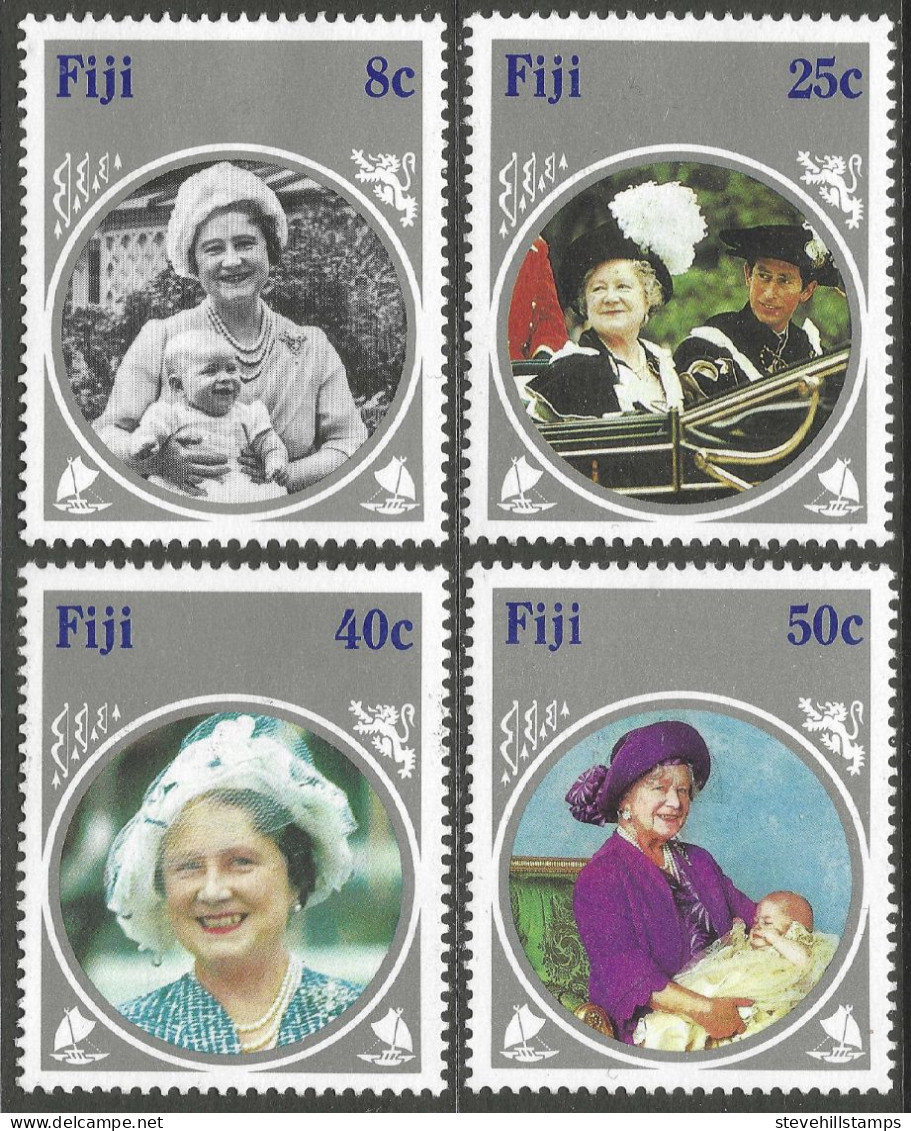 Fiji. 1985 Life And Times Of Queen Elizabeth The Queen Mother. MH Complete Set Excl M/S. SG 701-704 - Fidji (1970-...)