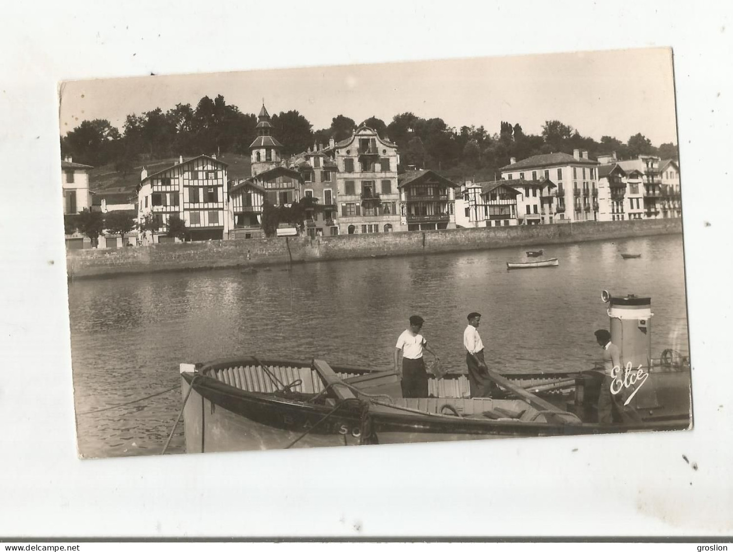 EGLISE DE CIBOURE ET LES QUAIS 1250 CARTE PHOTO (PECHEURS) - Ciboure