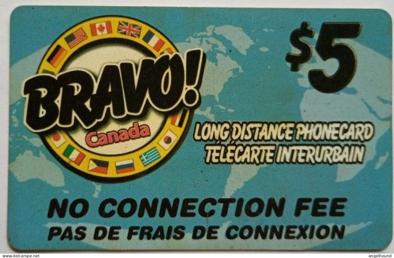 Canada $5 Prepaid - Bravo Canada Long Distance Phonecard - Canada