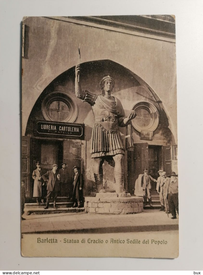 BARLETTA STATUA DI ERACLIO CARTOLERIA PATELLA ANIMATA FORMATO PICCOLO NON VIAGGIATA IMM. OPACA - Barletta