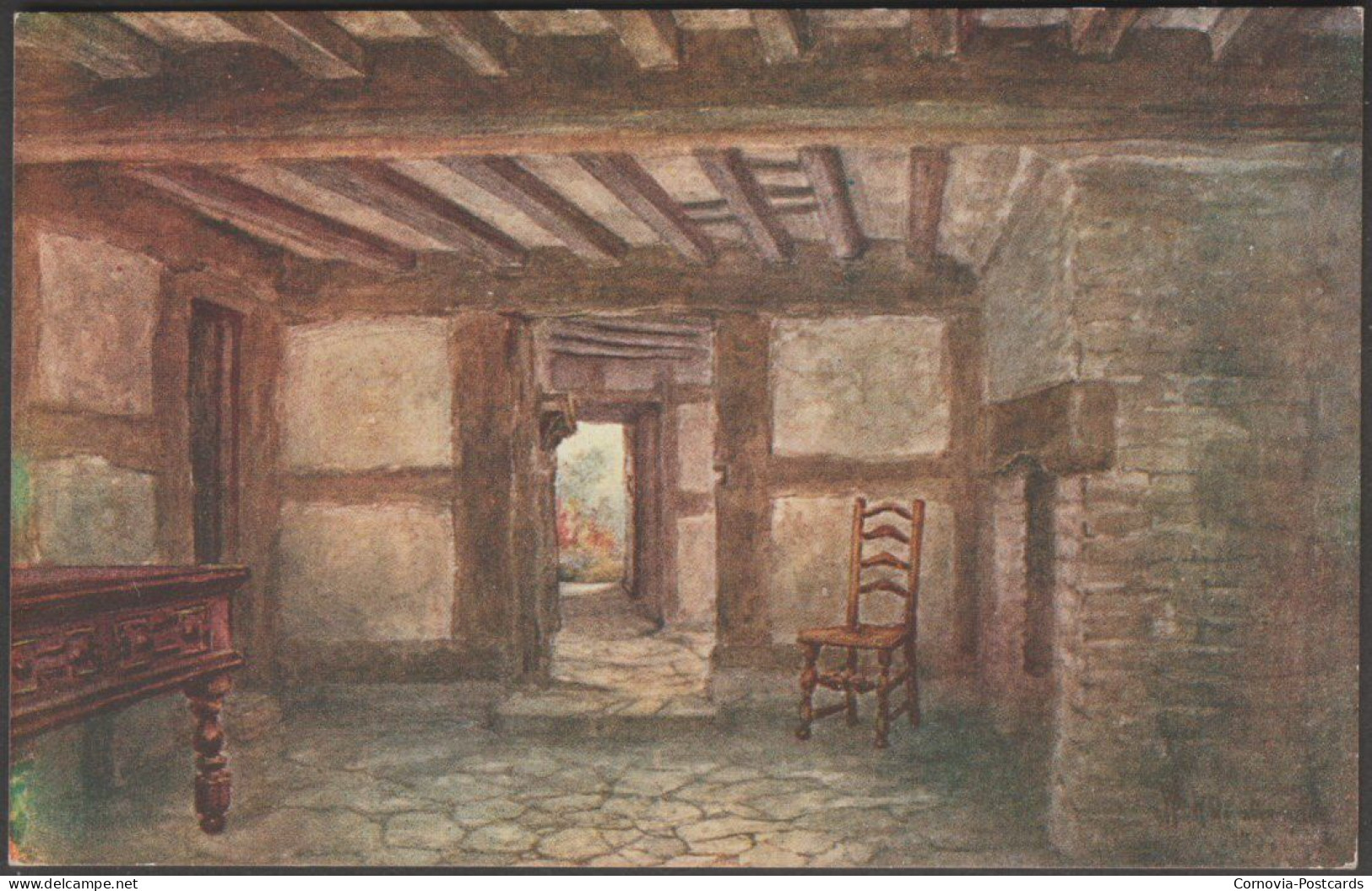 Room Facing Garden, Shakespeare's Birthplace, Stratford-on-Avon, C.1910 - Salmon Postcard - Stratford Upon Avon