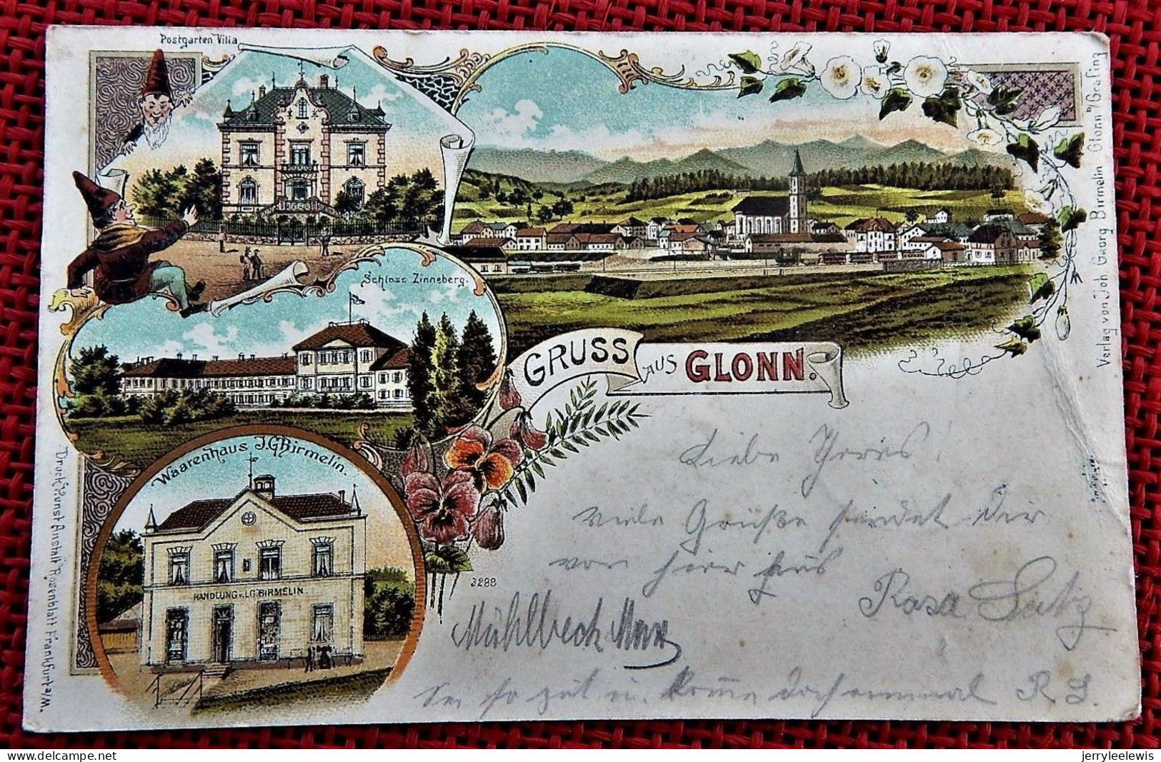 GLONN  -  Postgarten Villa - Schloss Zinneberg - Waarenhaus J. G. Birmelin  -  1900 - Glonn