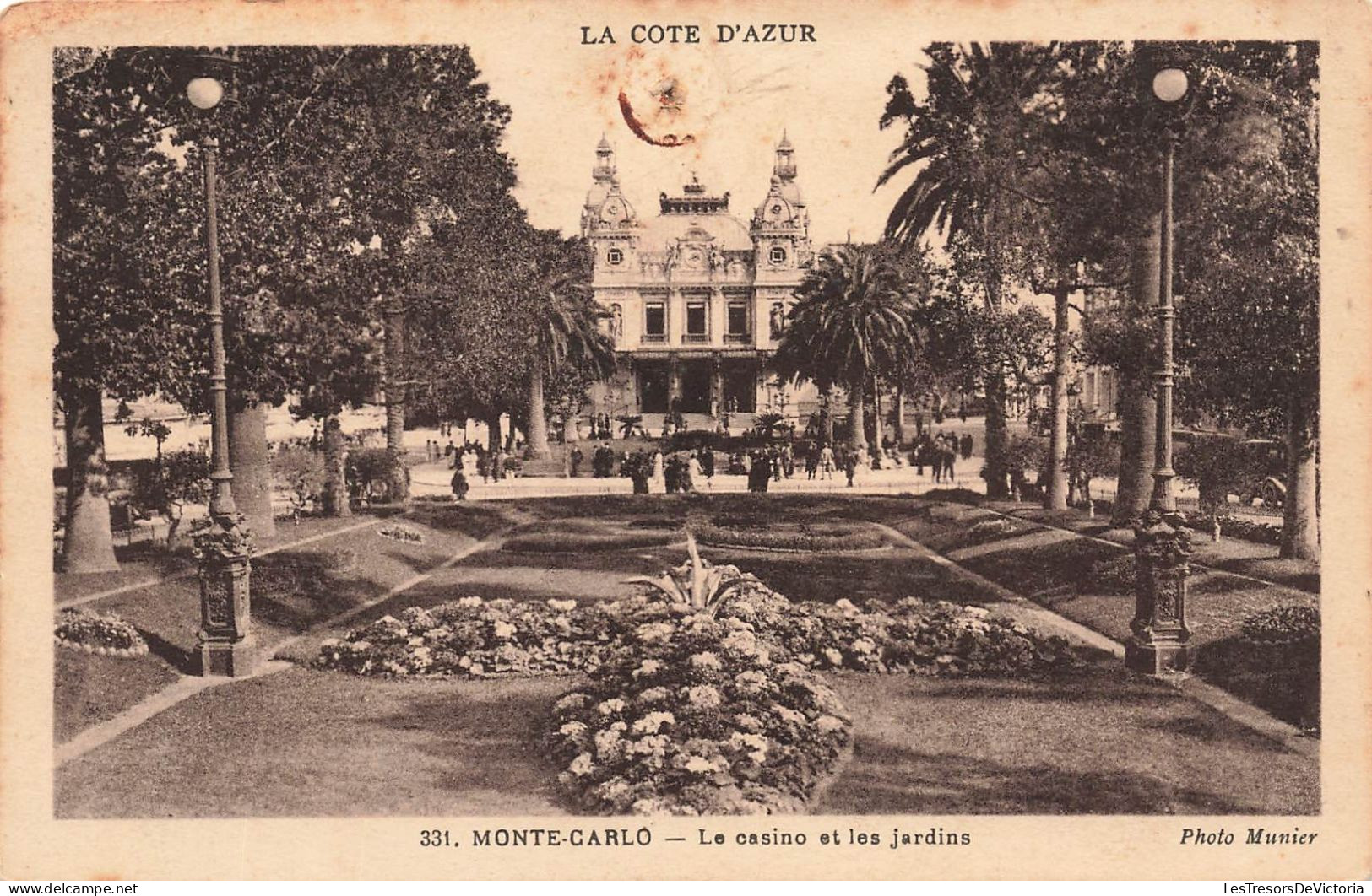 MONACO - La Côte D'Azur - Monte Carlo - Le Casino Et Les Jardins  - Carte Postale Ancienne - Monte-Carlo