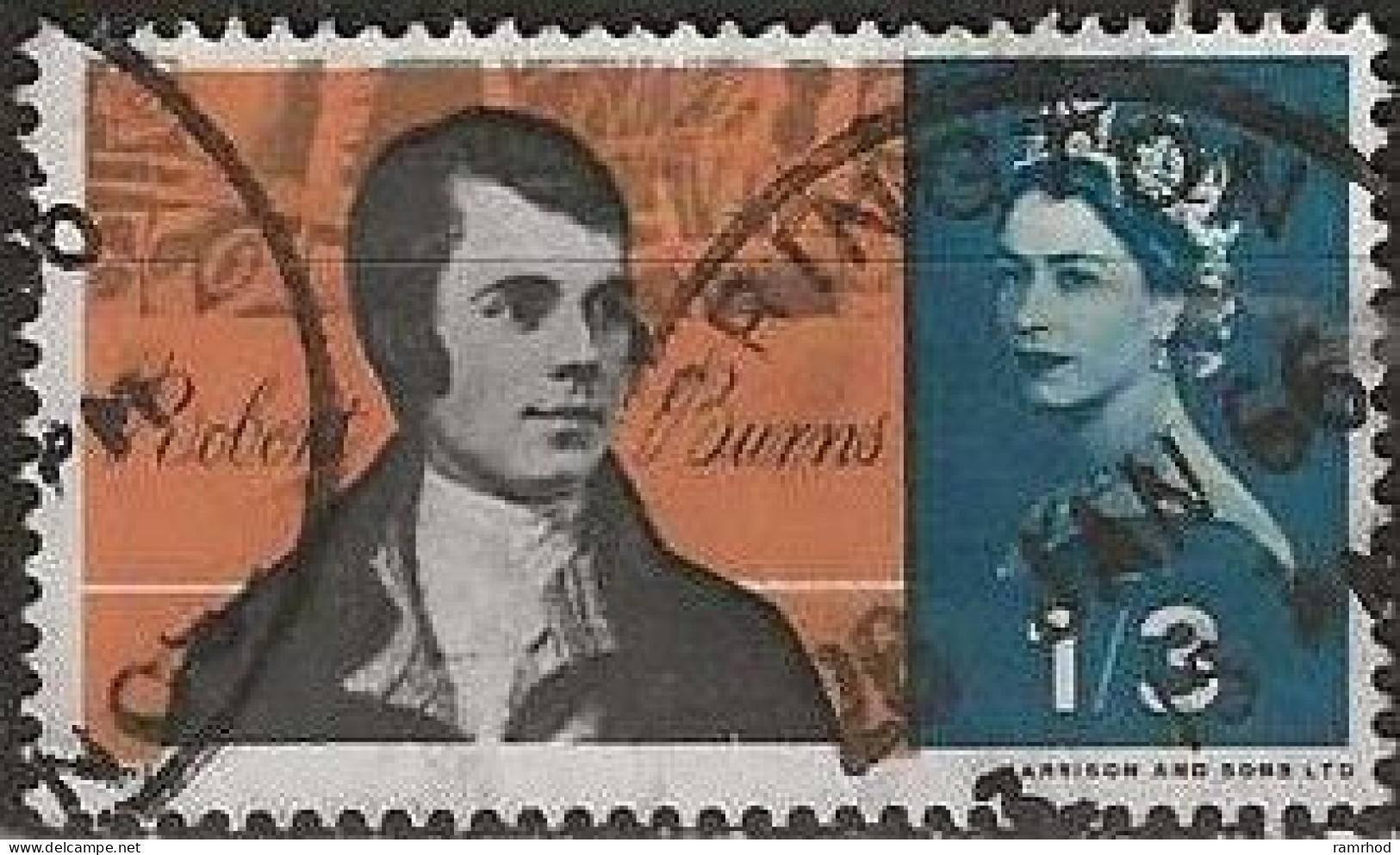 GREAT BRITAIN 1966 Burns Commemoration - 1s.3d. Robert Burns (after Nasmyth Portrait) FU - Usati