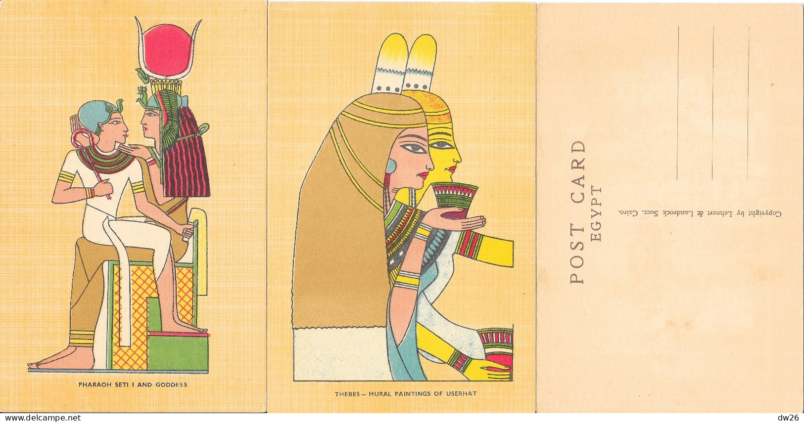 Egypte, Illustrations (Scene Of Pharaoh, Ancient Egypt, Thebes...) Lot De 8 Cartes Non Circulée By Lehnert & Landrock - Sammlungen & Sammellose