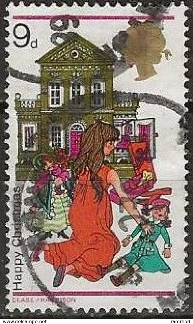 GREAT BRITAIN 1968 Christmas - 9d. - Girl With Doll's House  AVU - Usati
