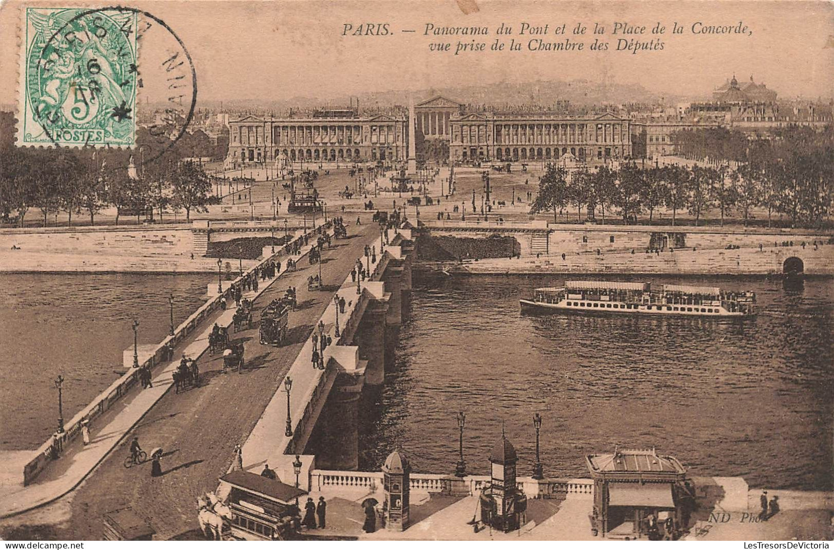 FRANCE - Paris - Panorama  Du Pont Et De La Place De La Concorde, Vue De La Chambre Des Députés - Carte Postale Ancienne - Cartas Panorámicas