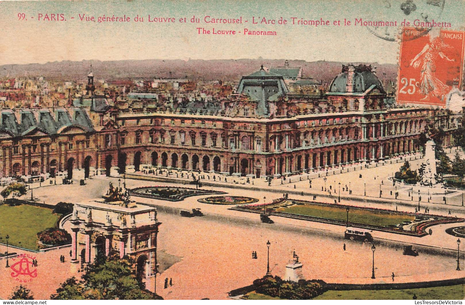 FRANCE - Paris - Vue Générale Du Louvre Et Du Carrousel - L'Arc De Triomphe Et Le Monument - Carte Postale Ancienne - Panorama's