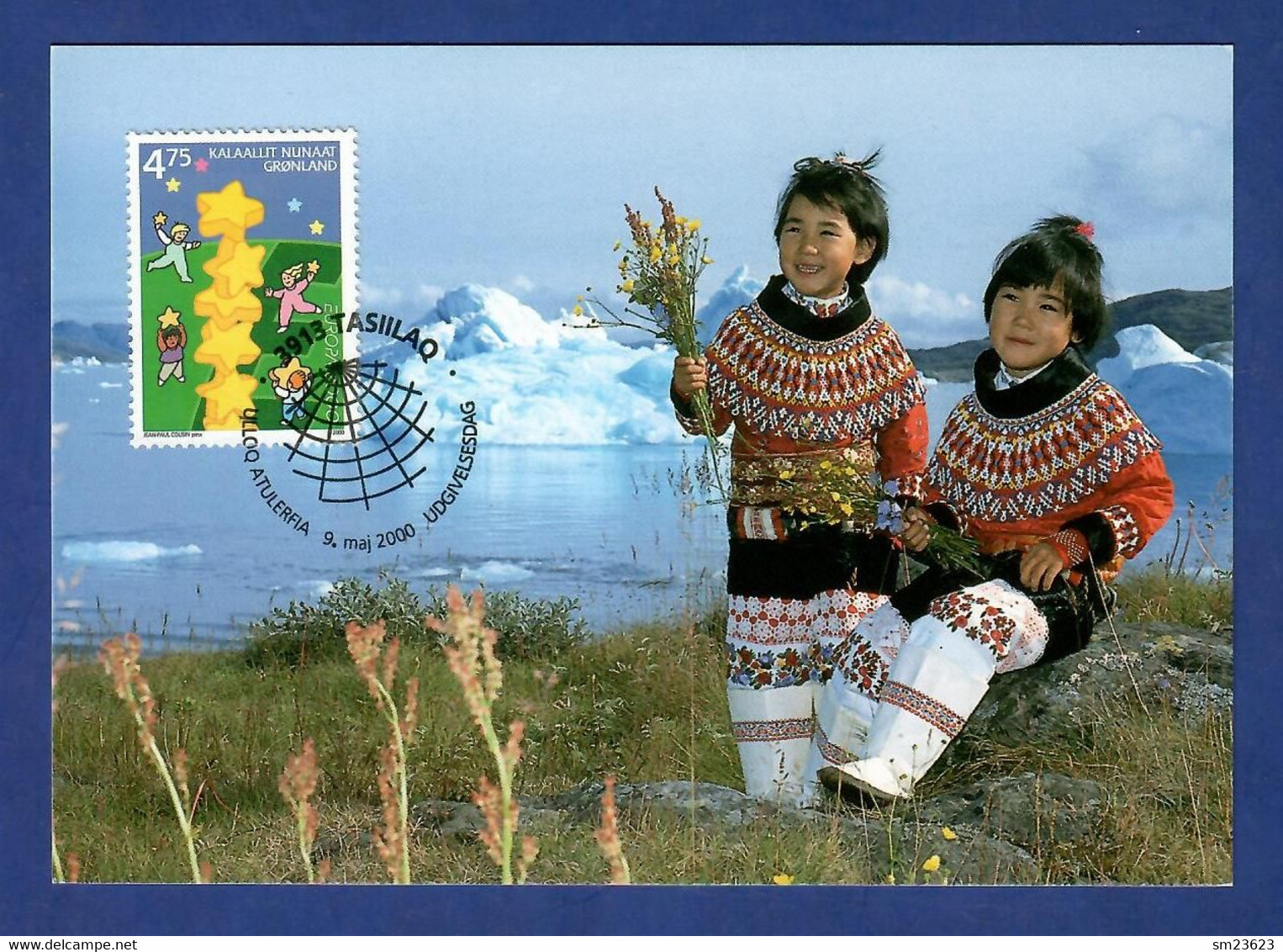 Dänemark-Grönland  2000  Mi.Nr. 355 , EUROPA CEPT Kinder Bauen Sternenturm - Maximum Card - Tasiilaq 9. Maj 2000 - Maximumkaarten