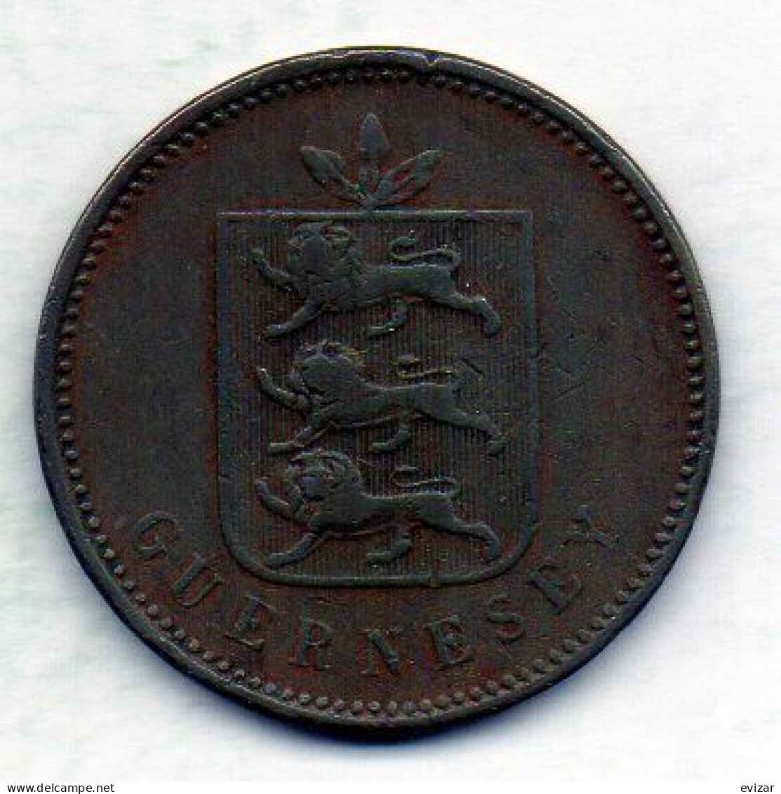 GUERNSEY, 4 Doubles, Copper, Year 1830, KM # 2 - Guernsey