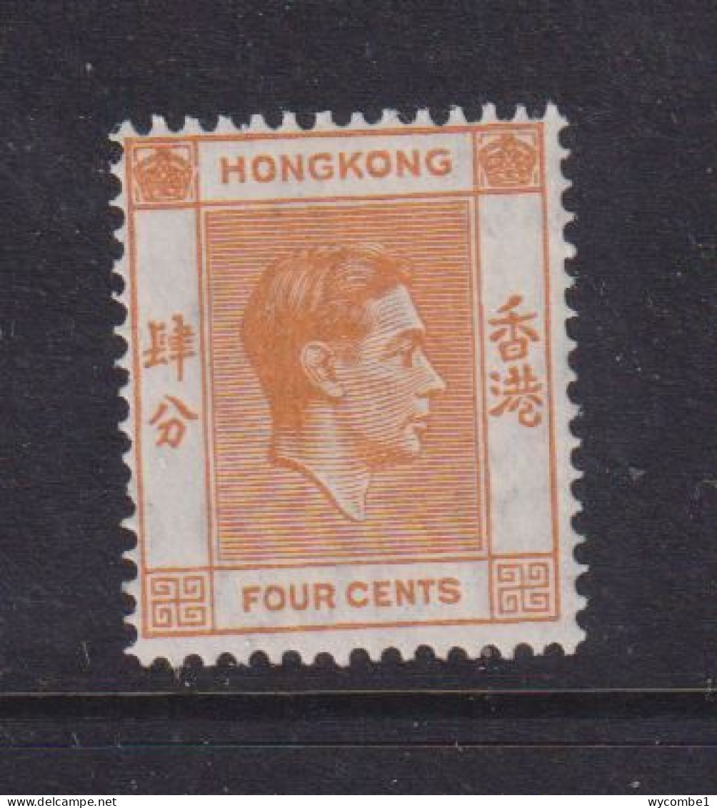 HONG KONG  -  1938-52 George VI Multiple Script CA 4c Hinged Mint - Ungebraucht