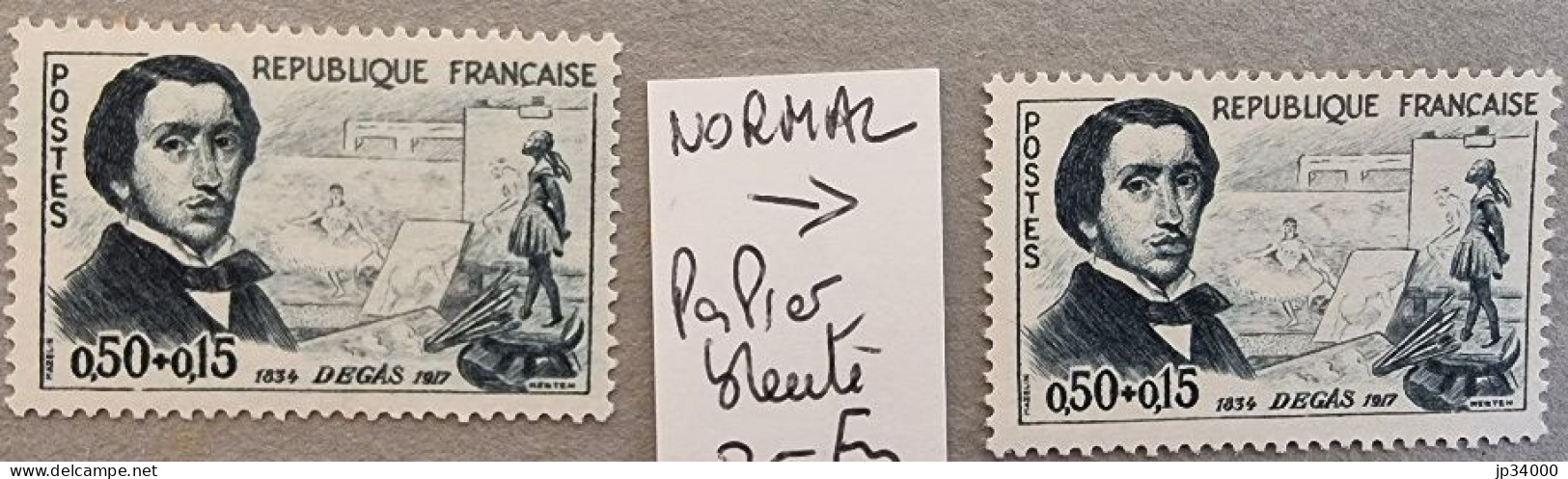 FRANCE Variété Yvert N°1262 Papier Bleuté ** MNH (Degas) - Unused Stamps