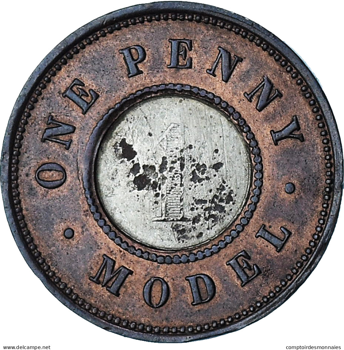 Grande-Bretagne, Victoria, One Penny Model, ND (1844), TTB, Bronze - D. 1 Penny