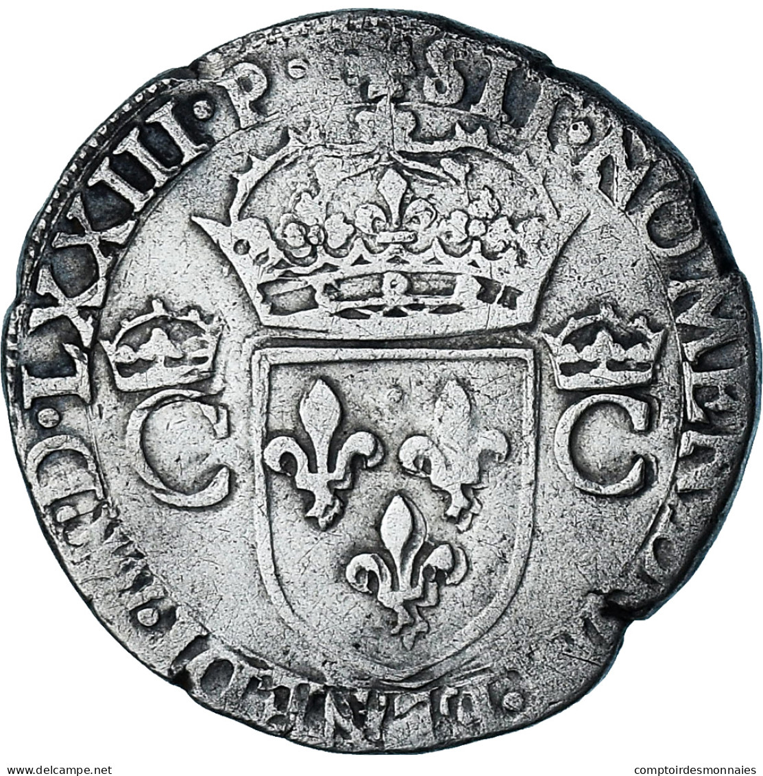 France, Charles IX, Teston, 1573, Toulouse, 2nd Type, TB, Argent, Gadoury:429 - 1560-1574 Charles IX