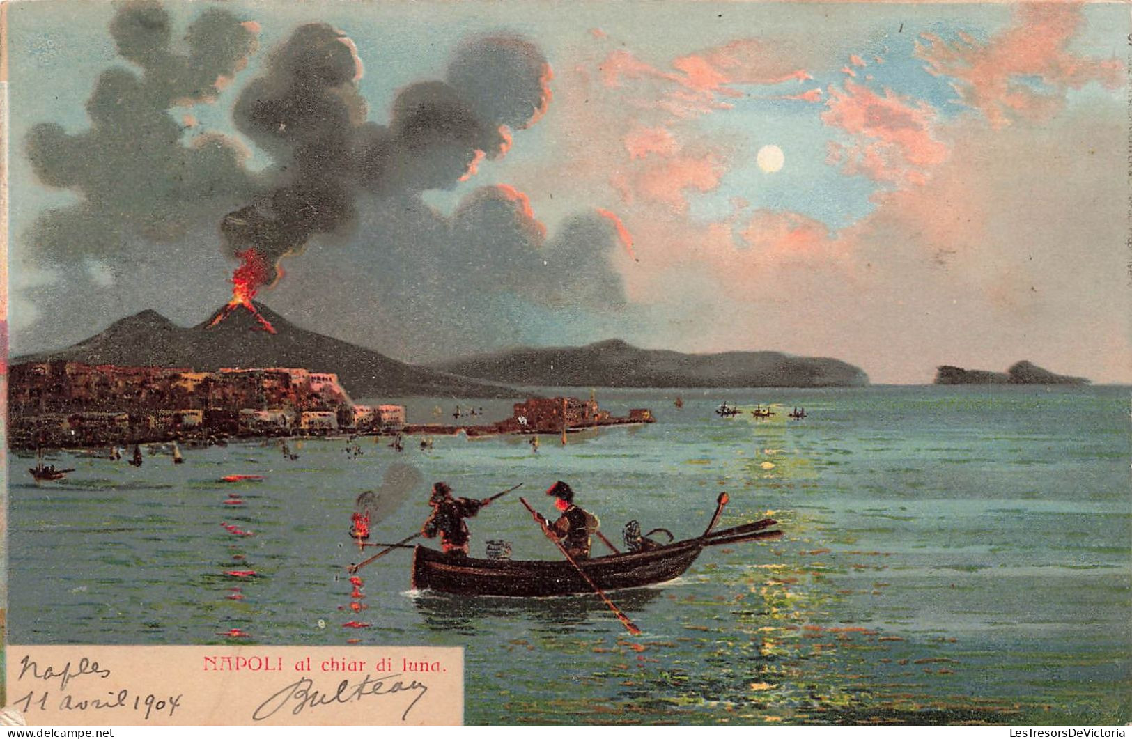 ITALIE - Napoli - Napoli Al Chiar Di Luna - Peinture - Carte Postale Ancienne - Napoli (Neapel)