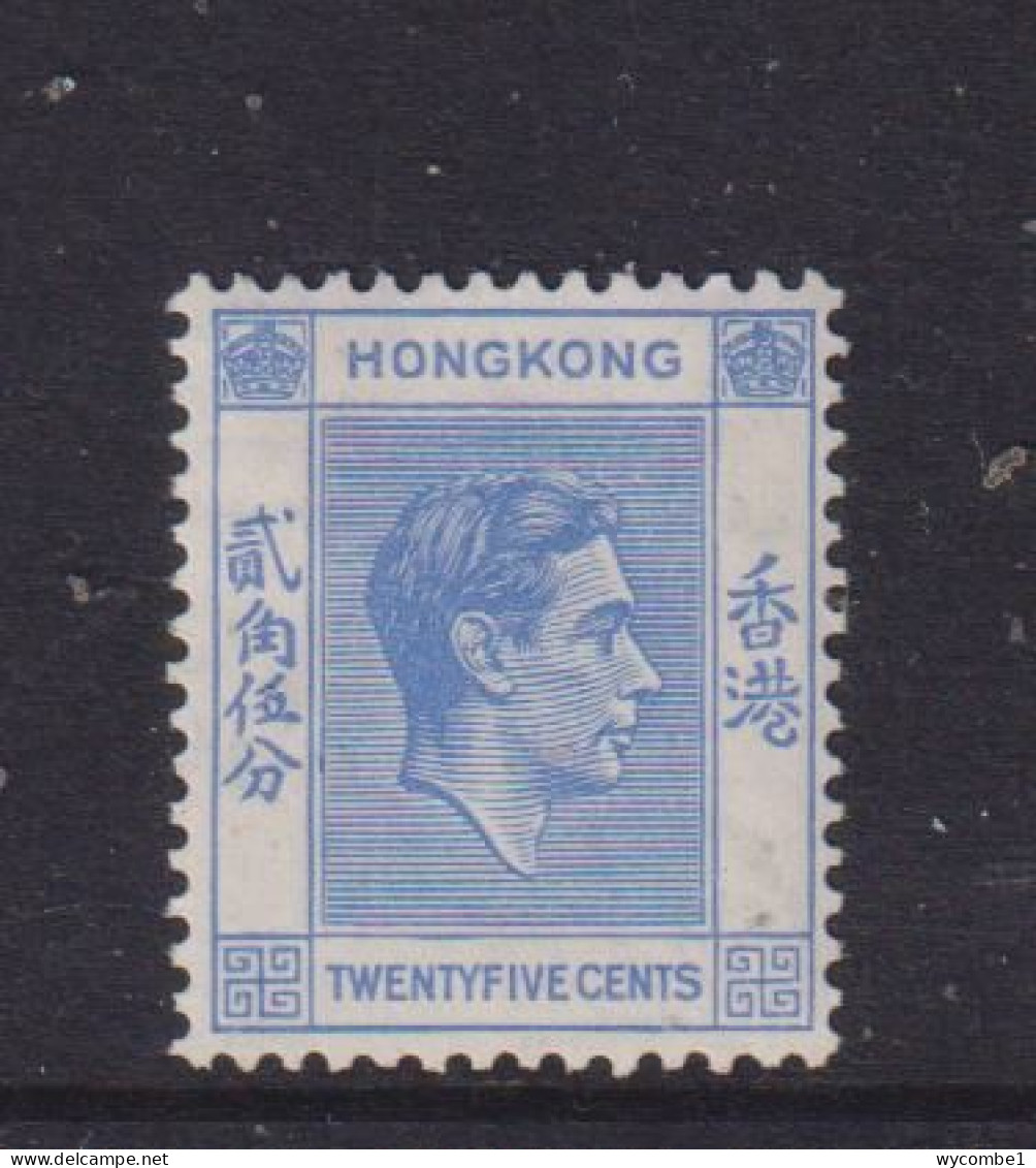 HONG KONG  -  1938-52 George VI Multiple Script CA 25c Hinged Mint - Unused Stamps