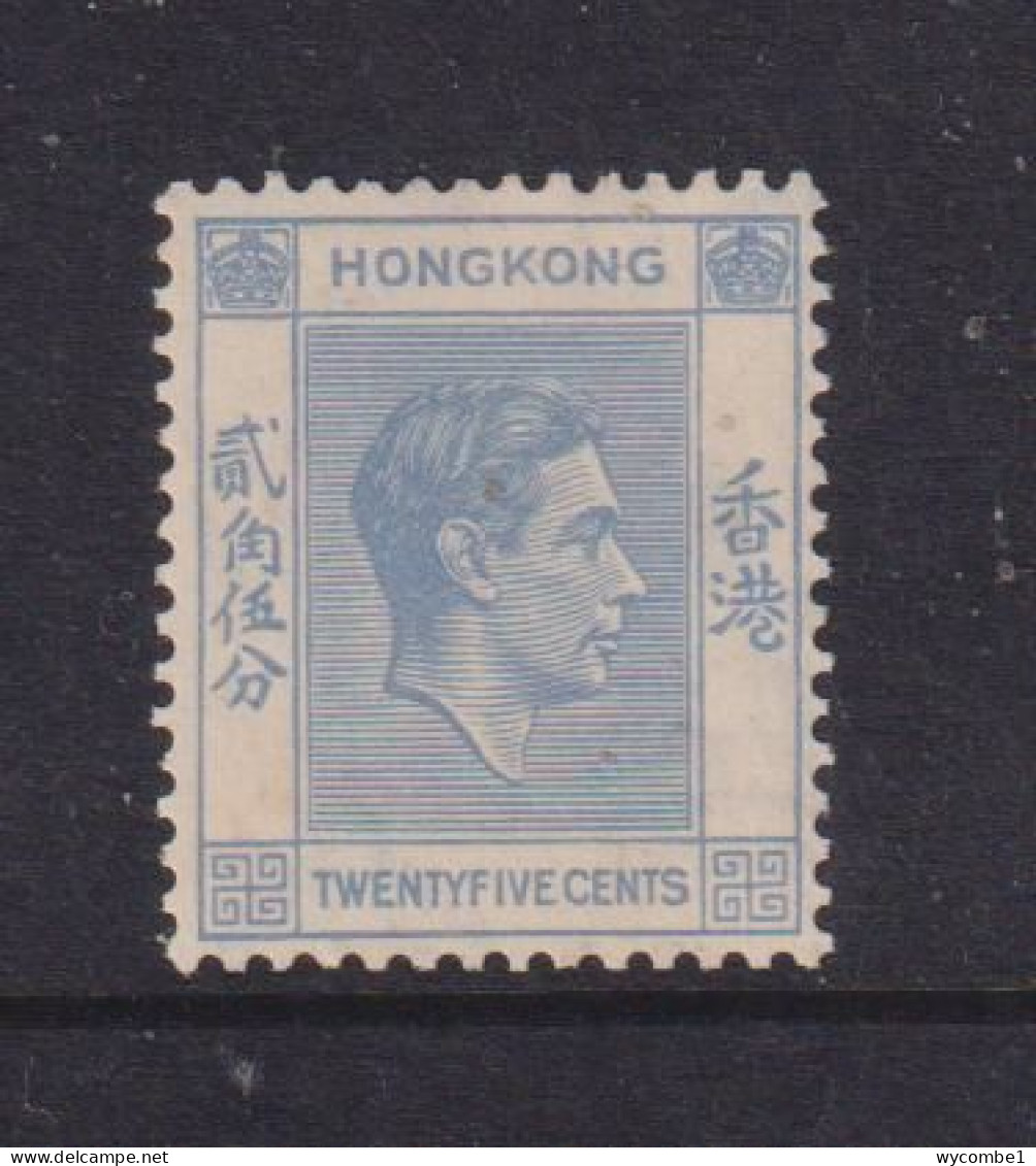 HONG KONG  -  1938-52 George VI Multiple Script CA 25c Hinged Mint (Toned Gum) - Nuovi