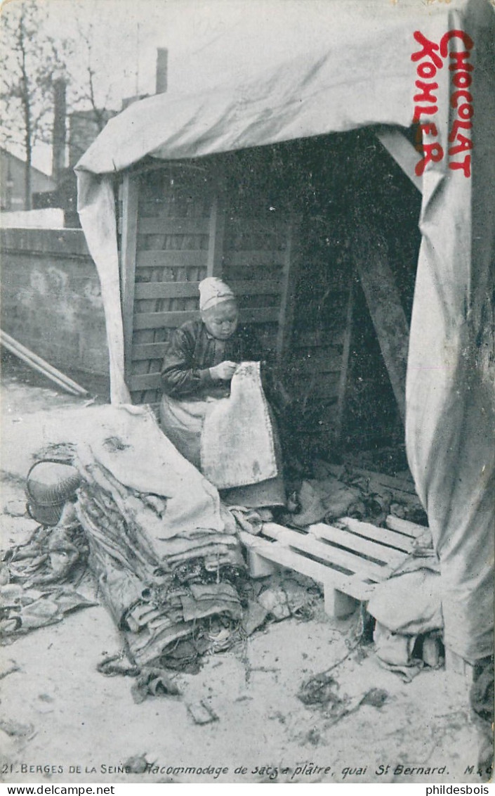 PARIS   ( Berges De La Seine  )  RACOMMODAGES DE SACS - La Seine Et Ses Bords