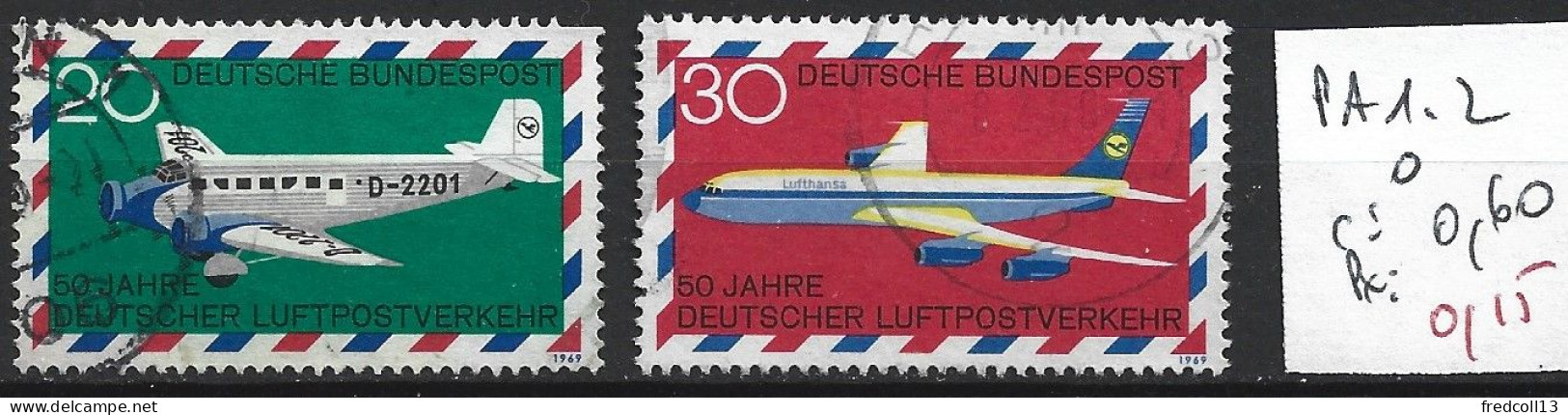 ALLEMAGNE FEDERALE PA 1 & 2 Oblitérés  Côte 0.60 € - Stamps