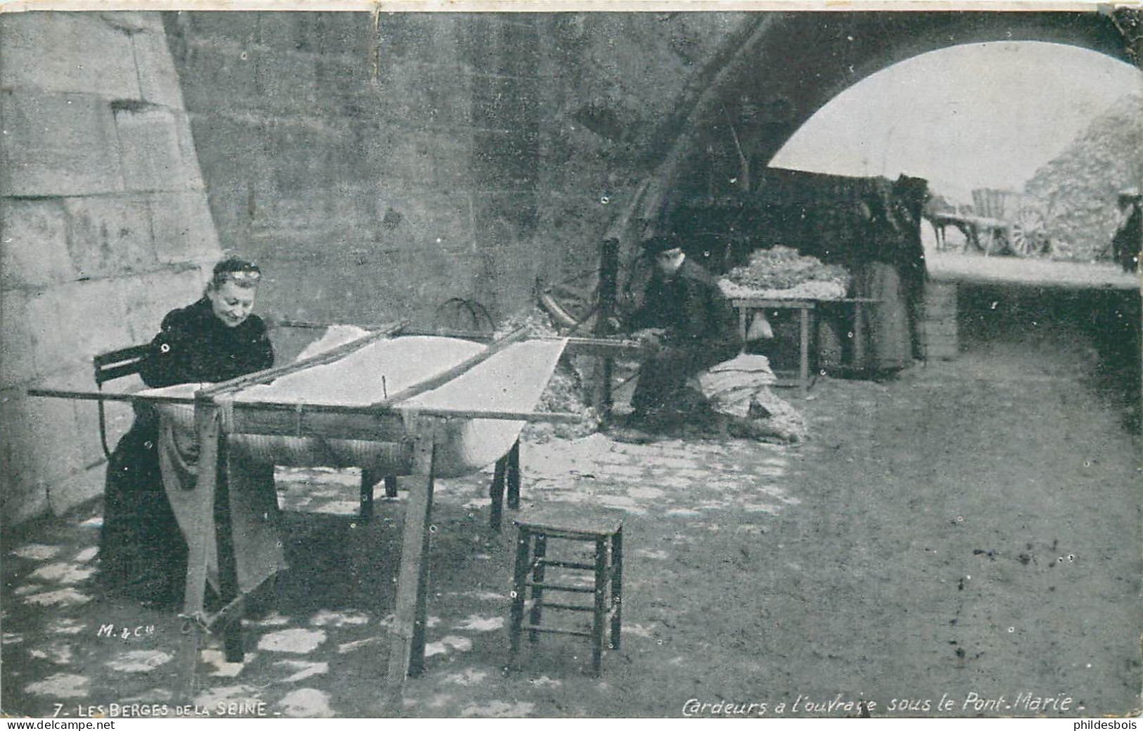 PARIS   ( Berges De La Seine  )  CARDEURS A L'OUVRAGE (déchersupcent) - La Seine Et Ses Bords