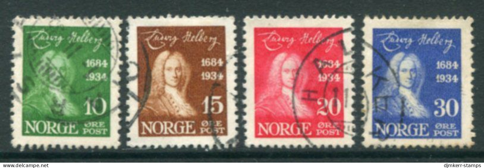 NORWAY 1934 Holberg Anniversary Set Used.  Michel 168-71 - Used Stamps
