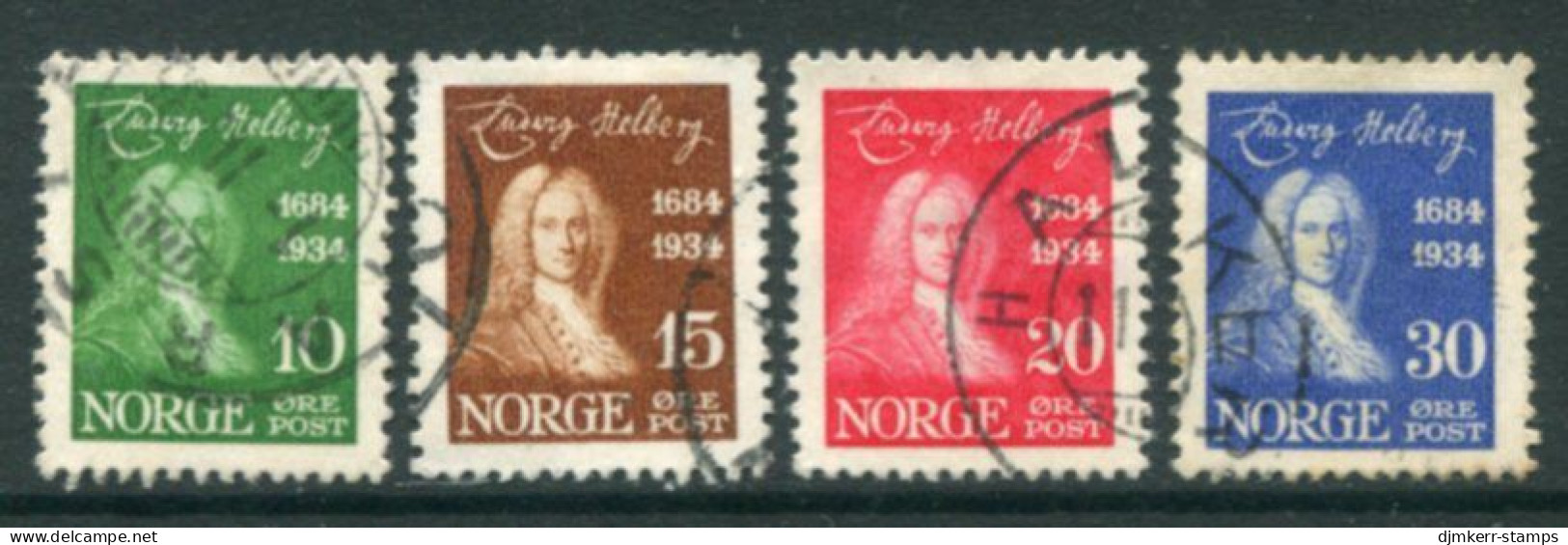 NORWAY 1934 Holberg Anniversary Set Used.  Michel 168-71 - Oblitérés