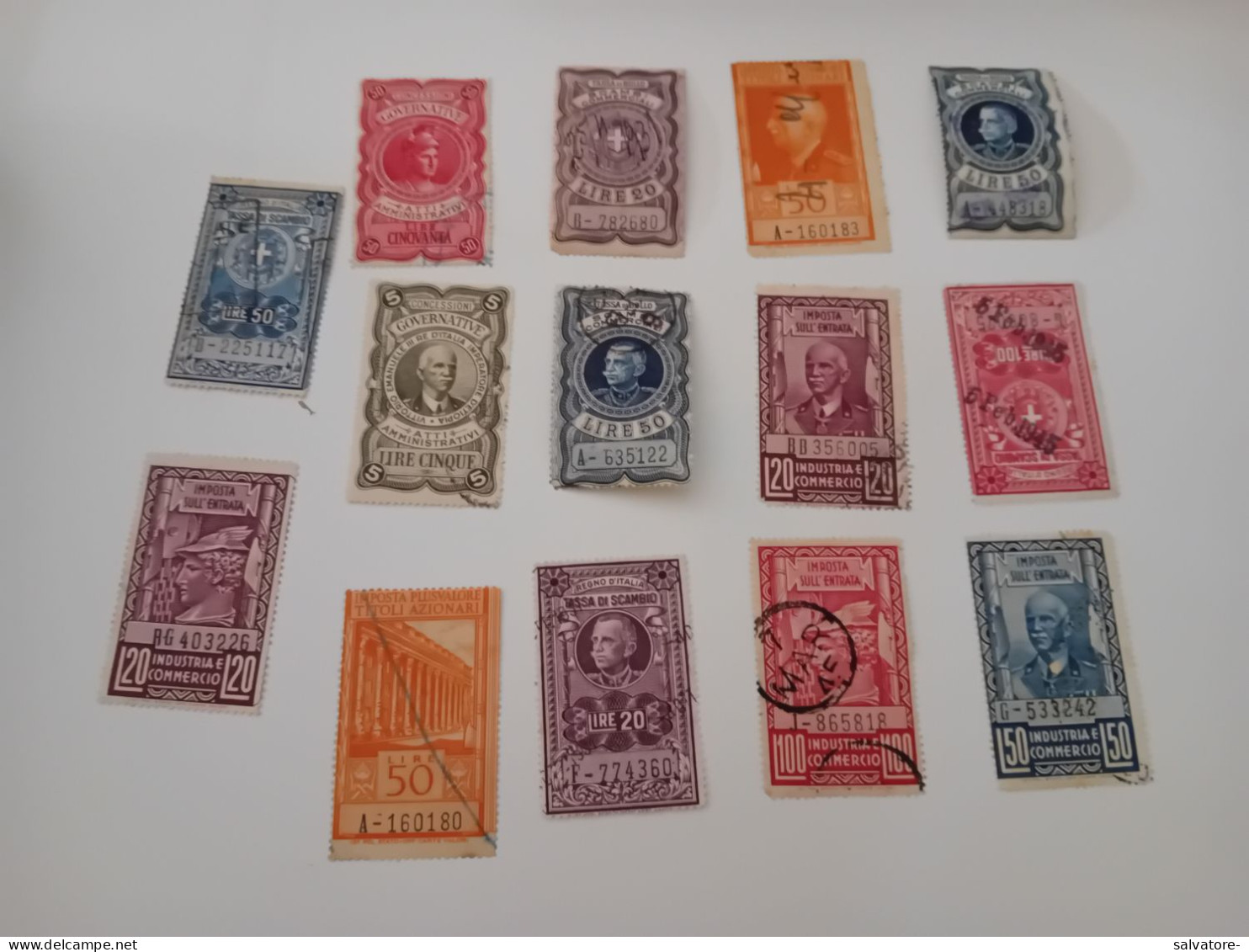 LOTTO 14 MARCHE DA BOLLO PERIODO REGNO - Revenue Stamps