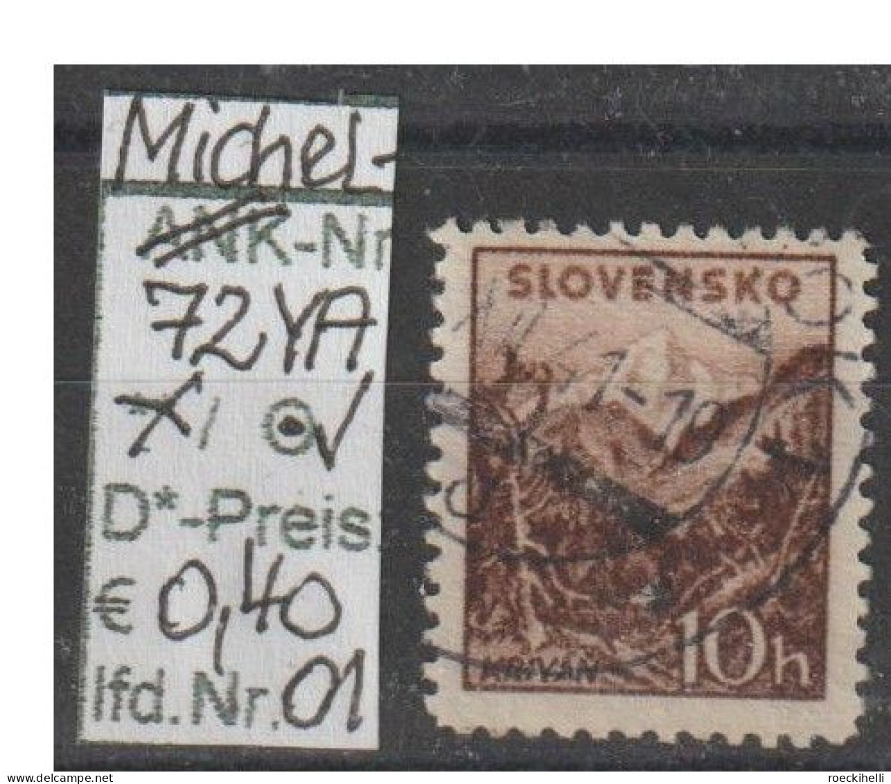 1940/43 - SLOWAKEI - FM/DM "Landschaften" 10 H Dkl'lilabraun - O  Gestempelt - S.Scan (72YAo 01-02 Slowakei) - Used Stamps