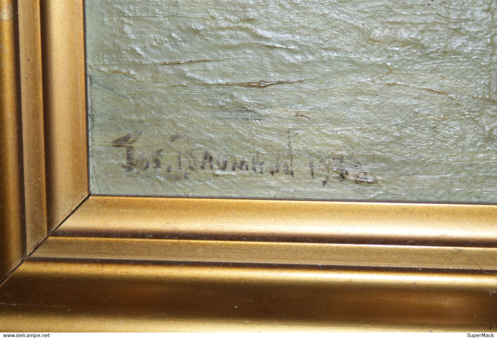 JOSEPH RAUMANN - peinture à l'huile, cadre ancien mouluré - 1932