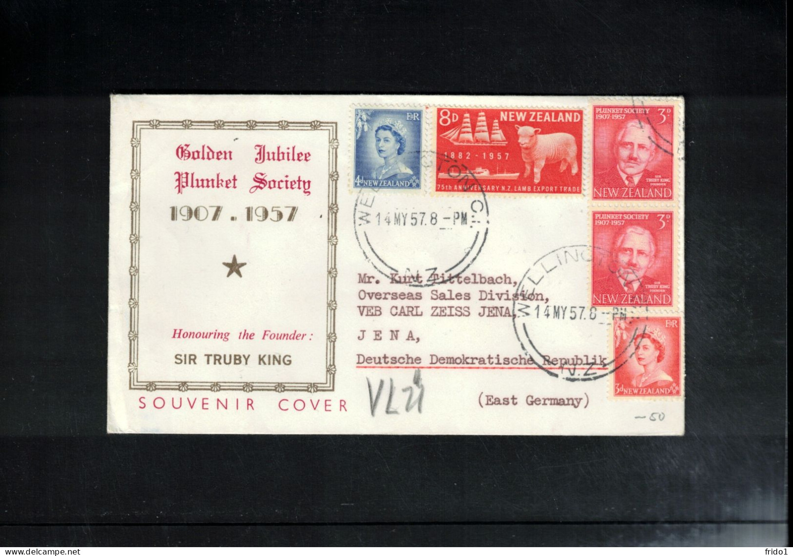 New Zealand 1957 Interesting Letter To Germany DDR - Covers & Documents