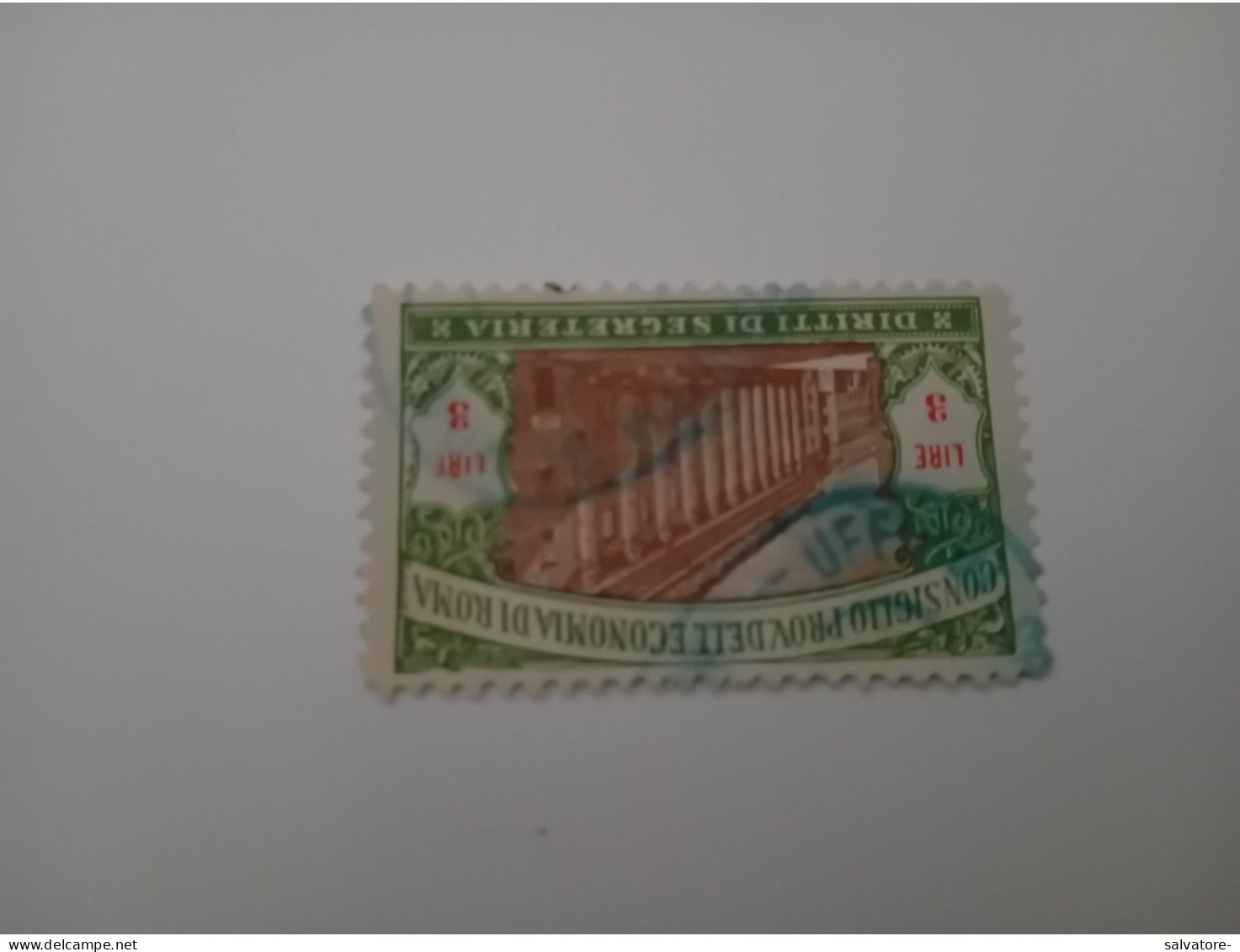 MARCA DA BOLLO CONSIGLIO PROVINCIALE DELL'ECONOMIA DI ROMA- DIRITTI DI SEGRETERA- LIRE 8 - Revenue Stamps