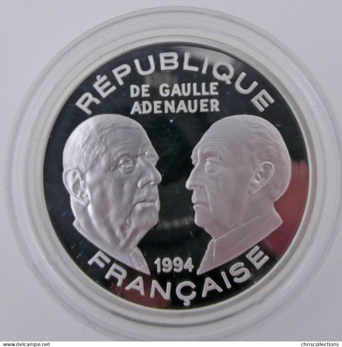 100 Francs 1994 BE, De Gaulle Adenauer, KM#1046 - Conmemorativos