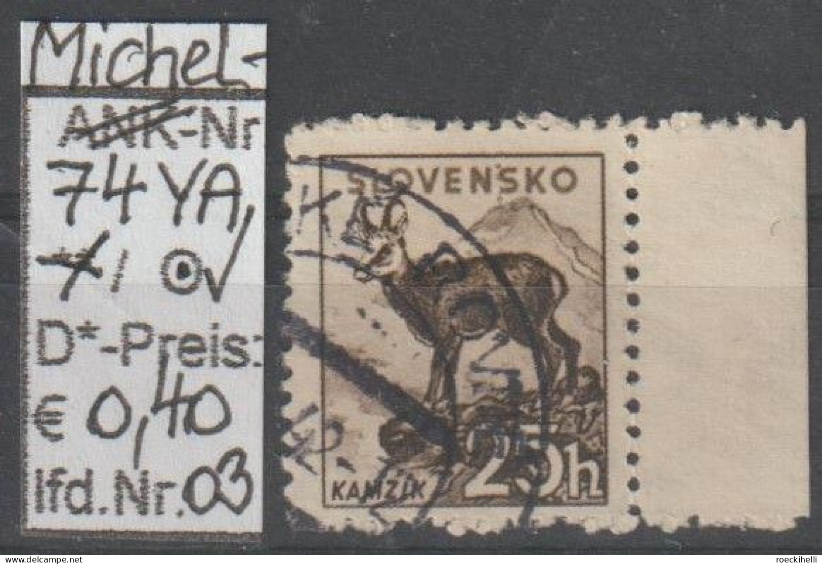 1940/43 - SLOWAKEI - FM/DM "Landschaften" 25 H Dkl'braun - O  Gestempelt - S.Scan (74YAo 01-03 Slowakei) - Used Stamps