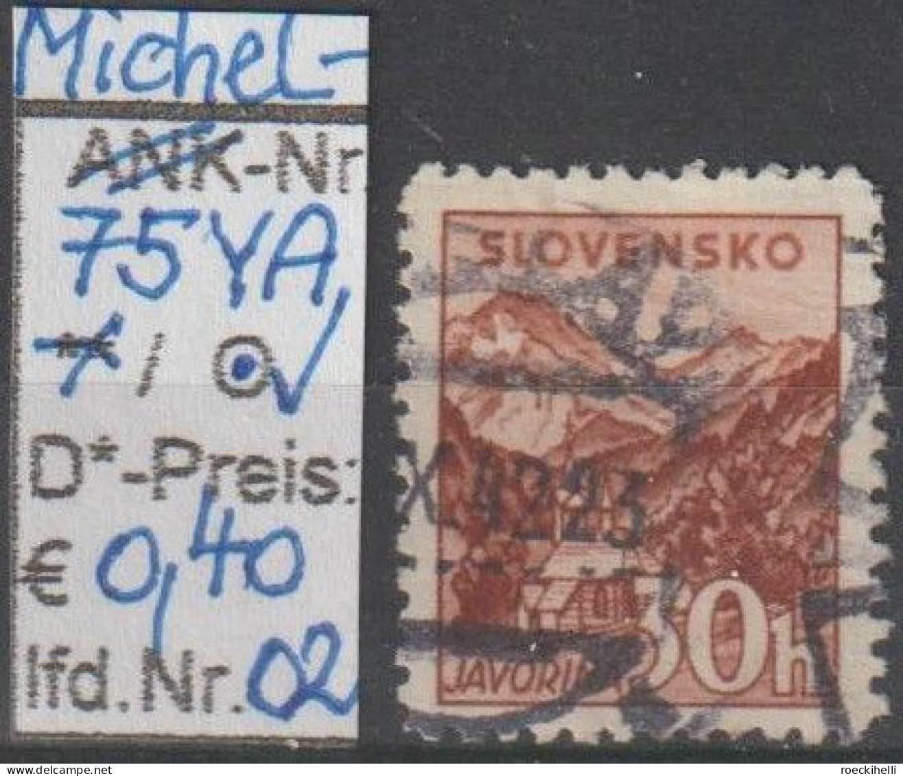 1940/43 - SLOWAKEI - FM/DM "Landschaften" 30 H Rotbraun - O  Gestempelt - S.Scan (75YAo 01-03 Slowakei) - Used Stamps