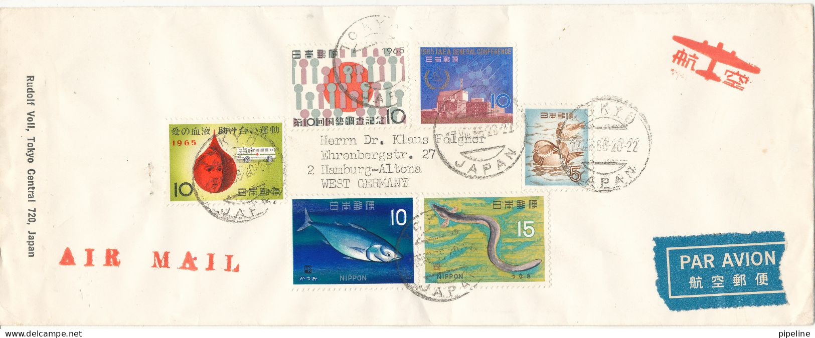 Japan Cover Sent To Germany 1966 With More Topic Stamps - Lettres & Documents